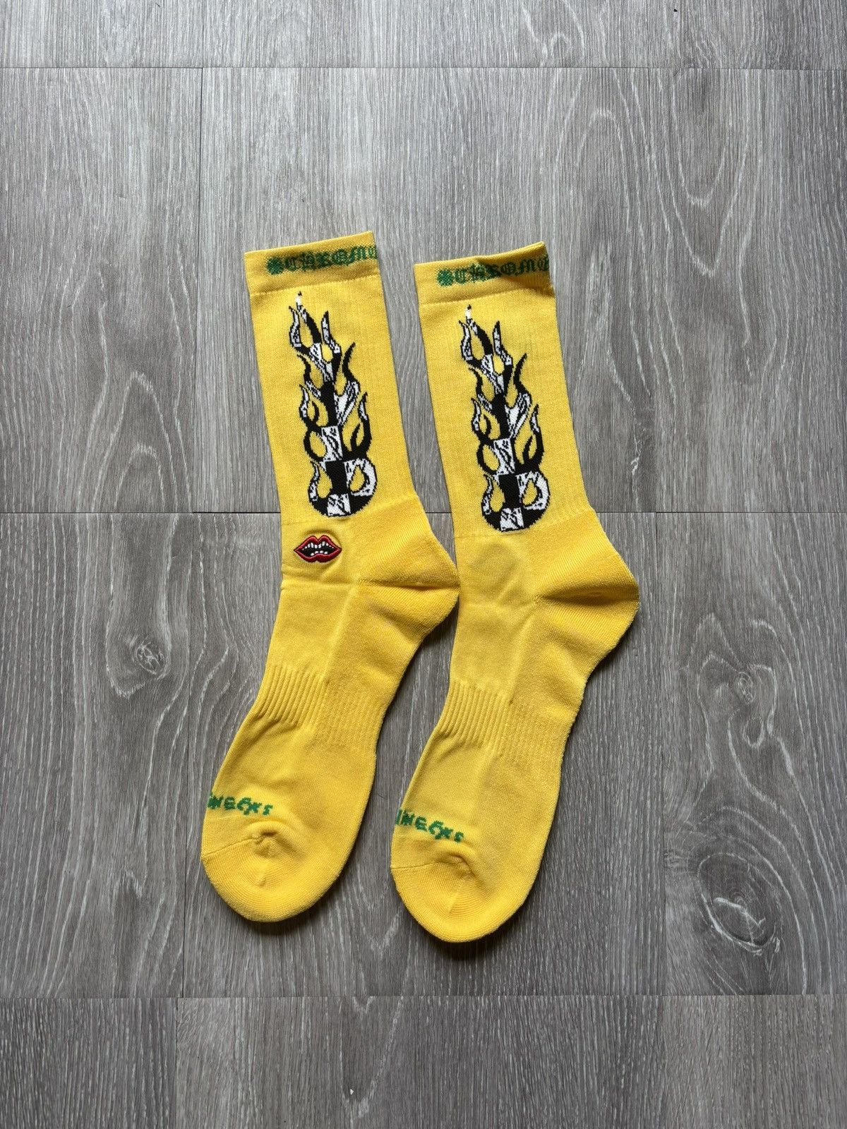 Chrome Hearts Chrome Hearts Yellow Matty Boy Flame Socks Size ONE SIZE - 3 Thumbnail