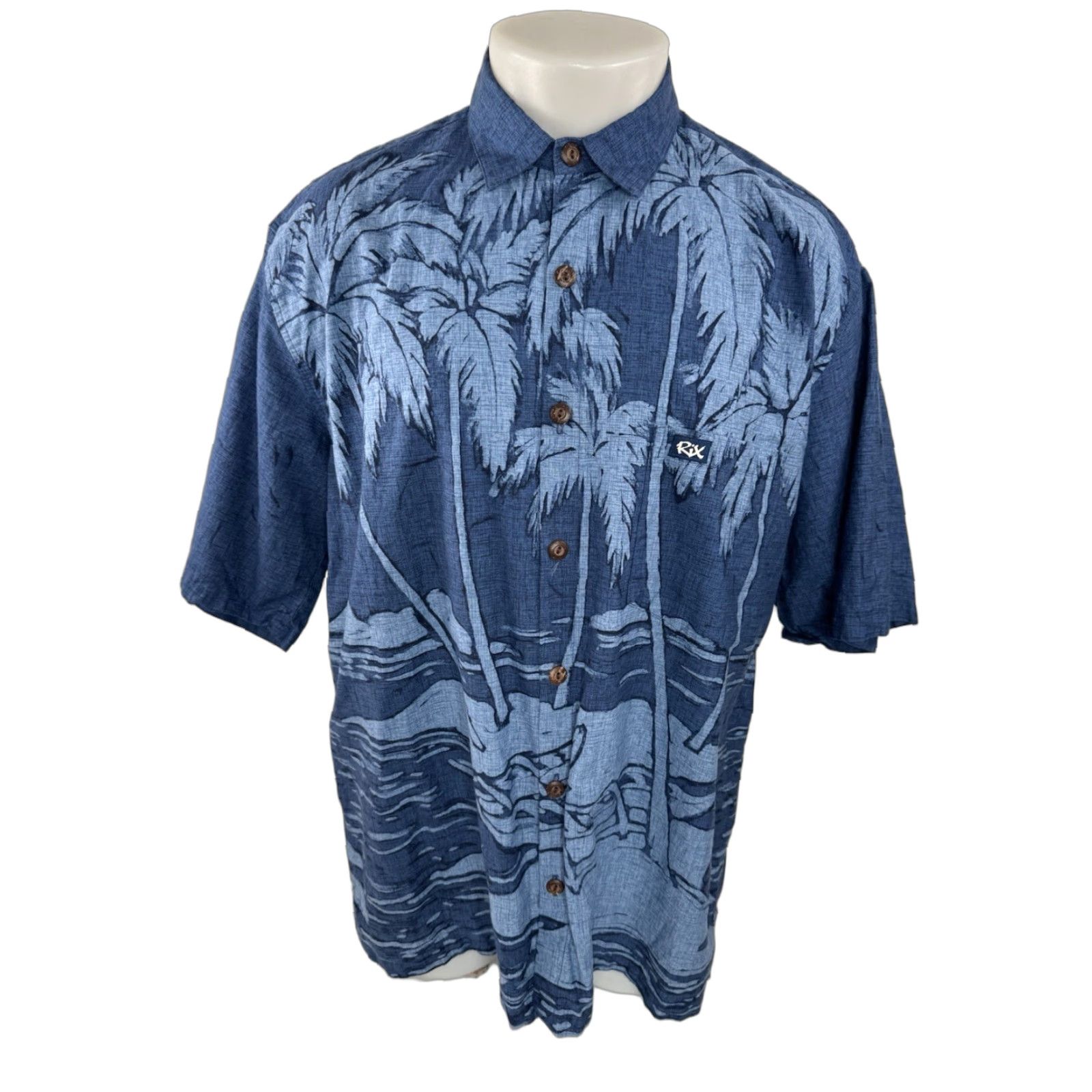 RIXO RIX Floral Hawaiian Aloha Palm Tree XL Shirt EXCELLENT Boys? Mens? Size US XL / EU 56 / 4 - 1 Thumbnail
