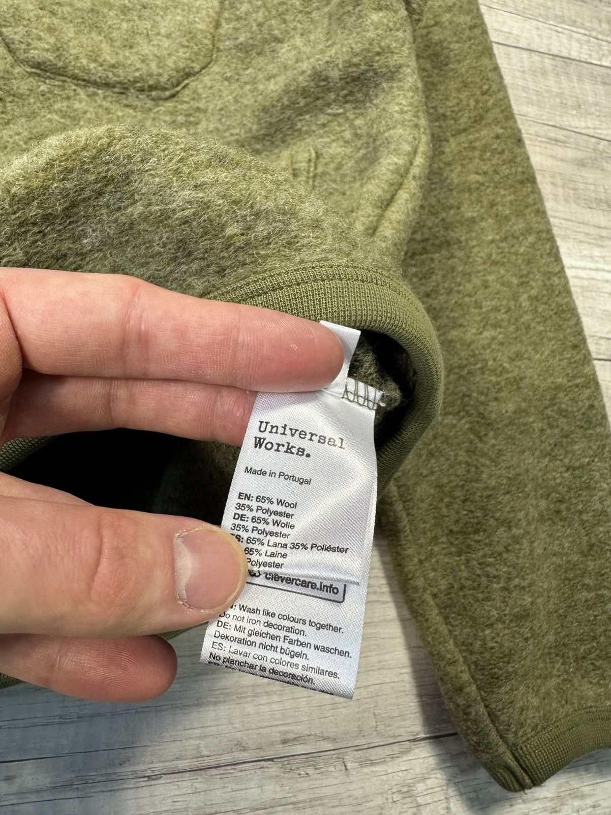 Universal Works Universal Works Cardigan Light Olive Wool Fleece Size US M / EU 48-50 / 2 - 7 Thumbnail