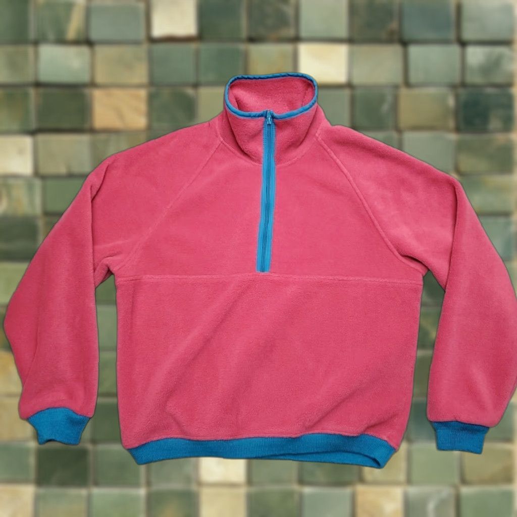 Vintage VTG Woolrich Teton Sweater Womens L Pink 1/2 Zip Pullover Fleece Woolrich USA Size L / US 10 / IT 46 - 1 Thumbnail