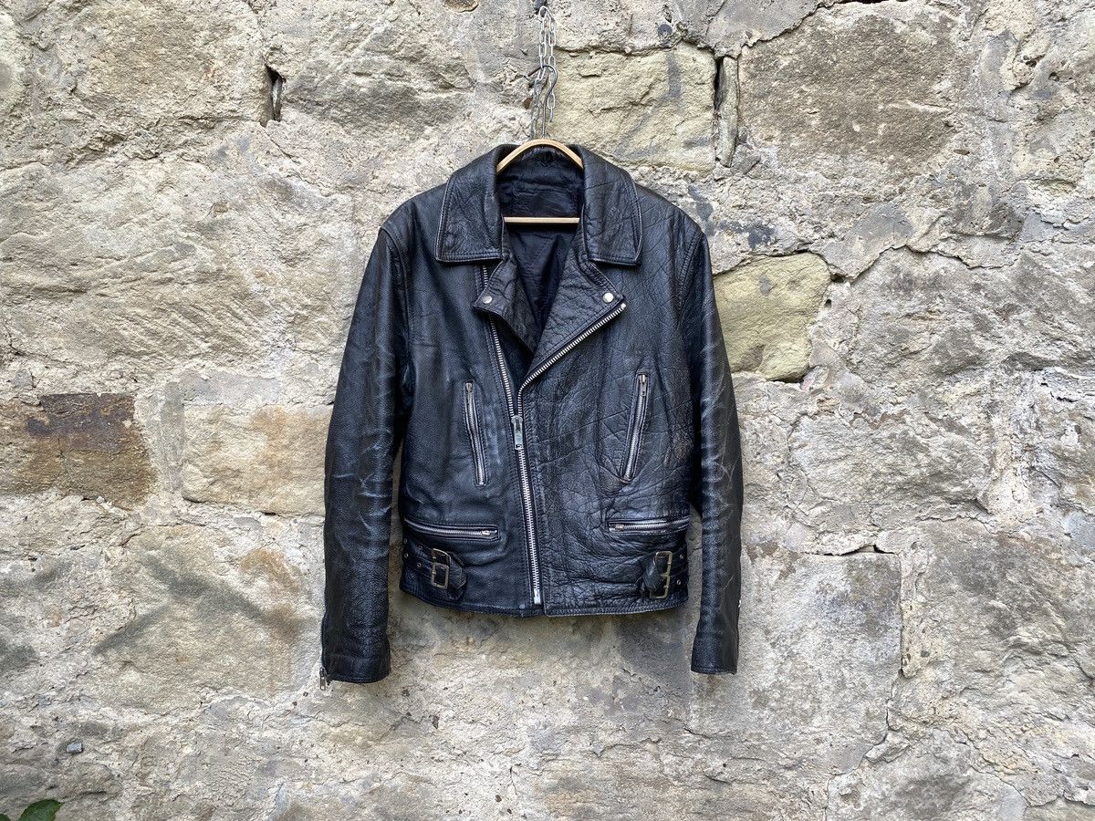 Vintage Vintage 80s Distressed Punk Lightning Leather Biker Jacket Size US L / EU 52-54 / 3 - 6 Thumbnail