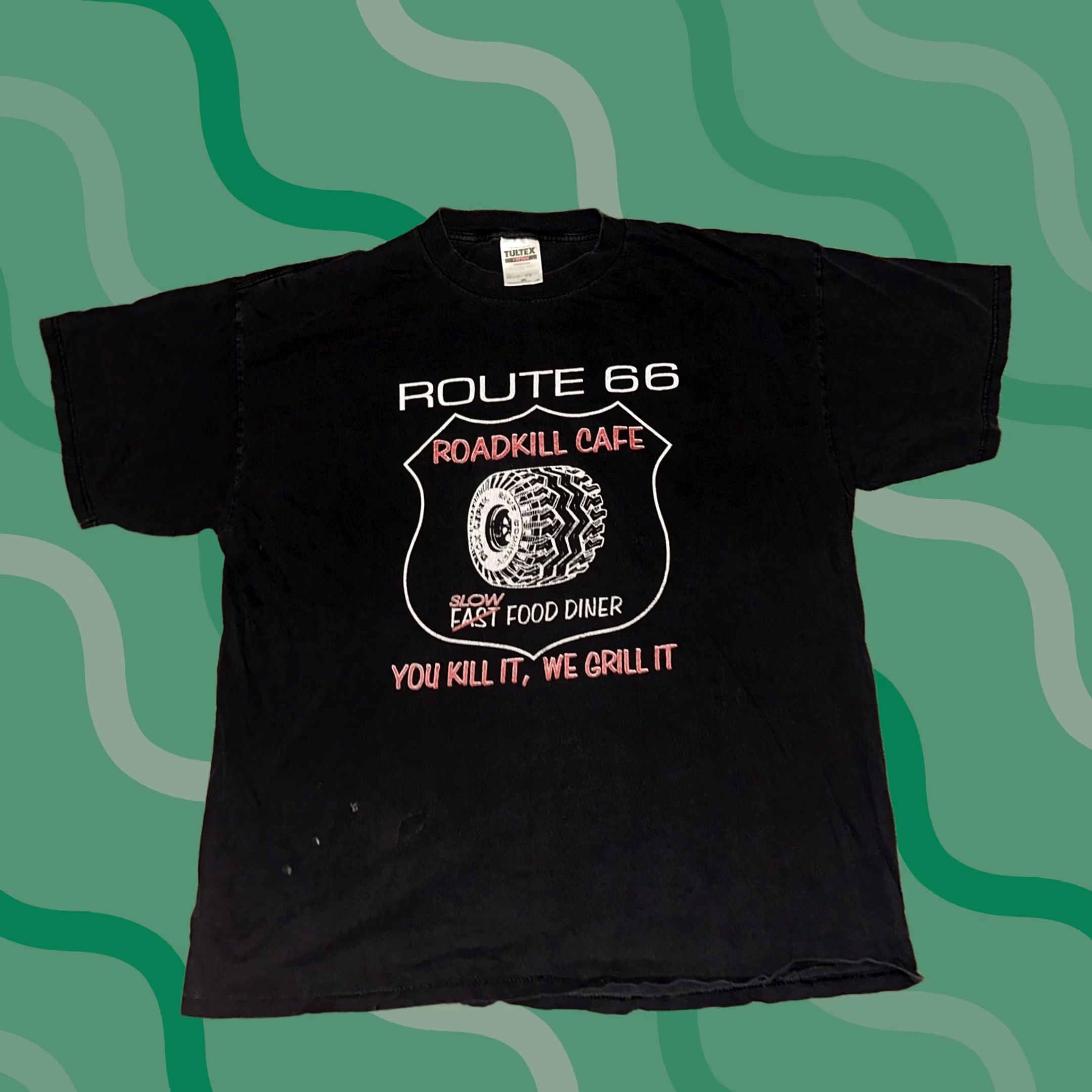 Tultex VINTAGE Route 66 Shirt Mens 2XL Black 90s Tultex Graphic Print Crew Neck Short Sleeve T-Shirt Size US XXL / EU 58 / 5 - 1 Thumbnail