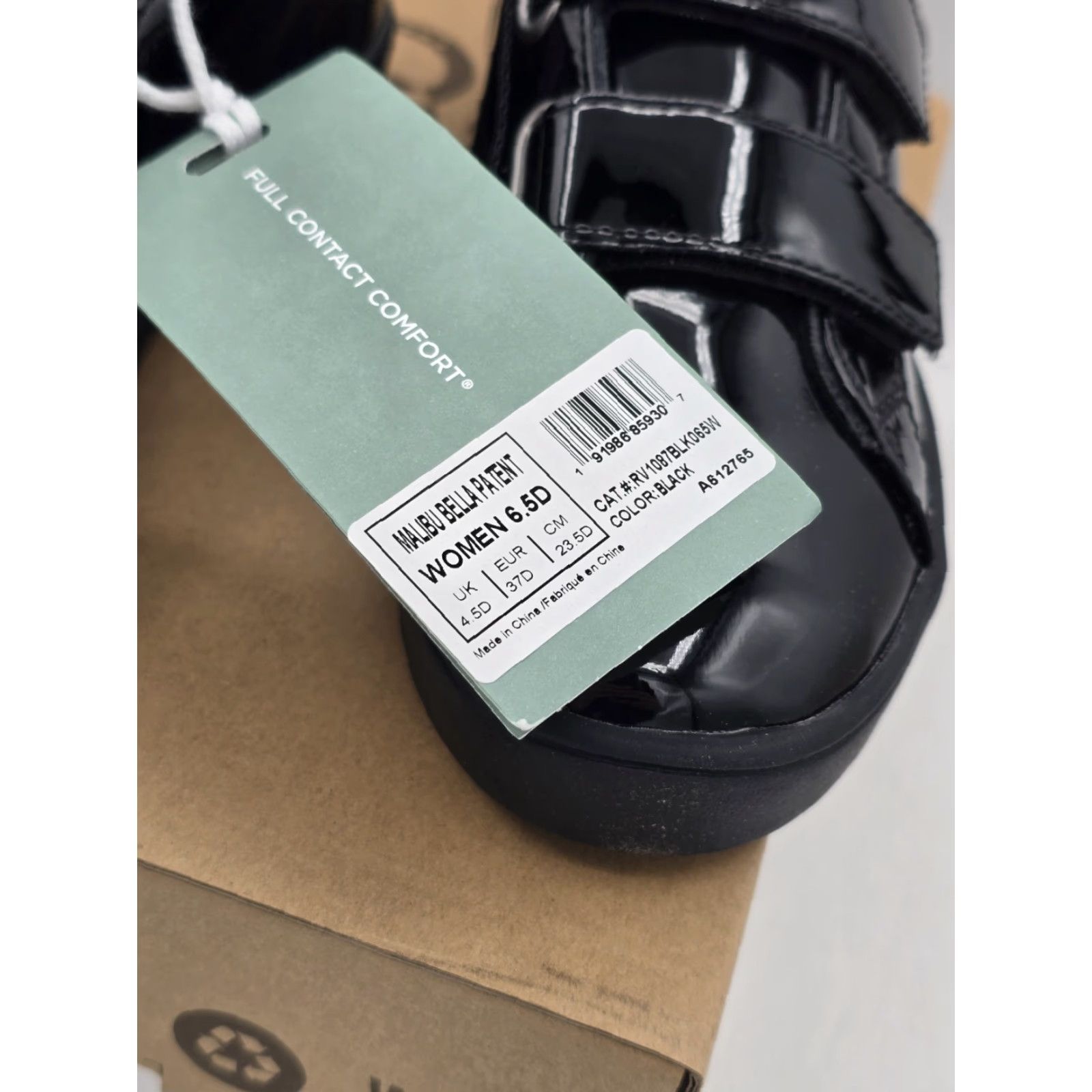 Revitalign Sneaker Women Malibu Black Solid Orthotic Sz 6.5 D(M)