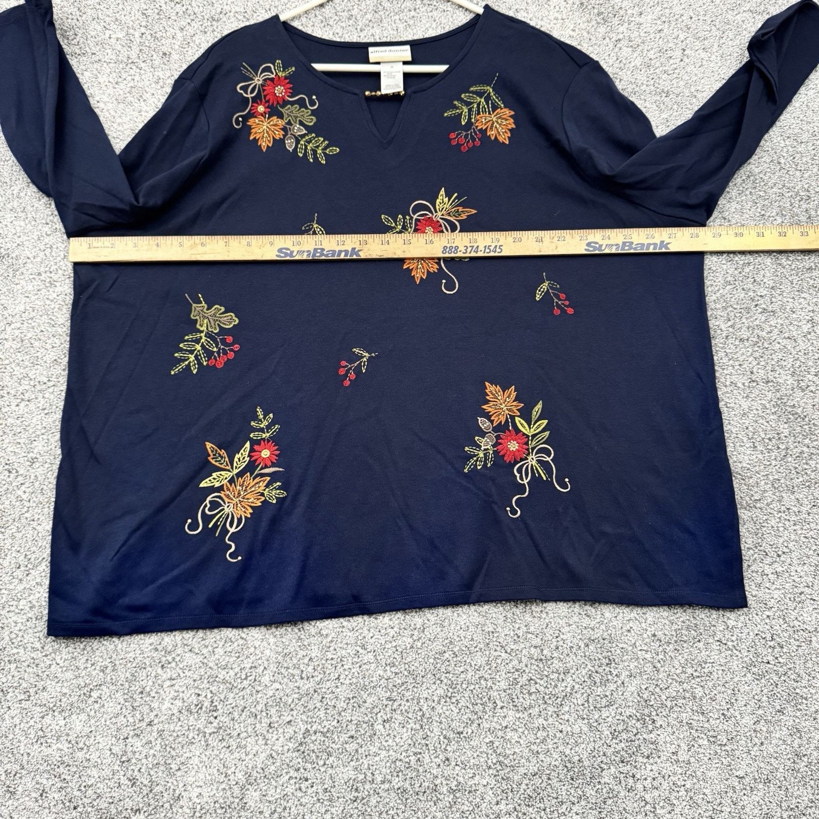 Other Alfred Dunner Top Womenss 3X Plus Beaded Embroidered Boho Size 3XL / US 20-22 - 4 Thumbnail