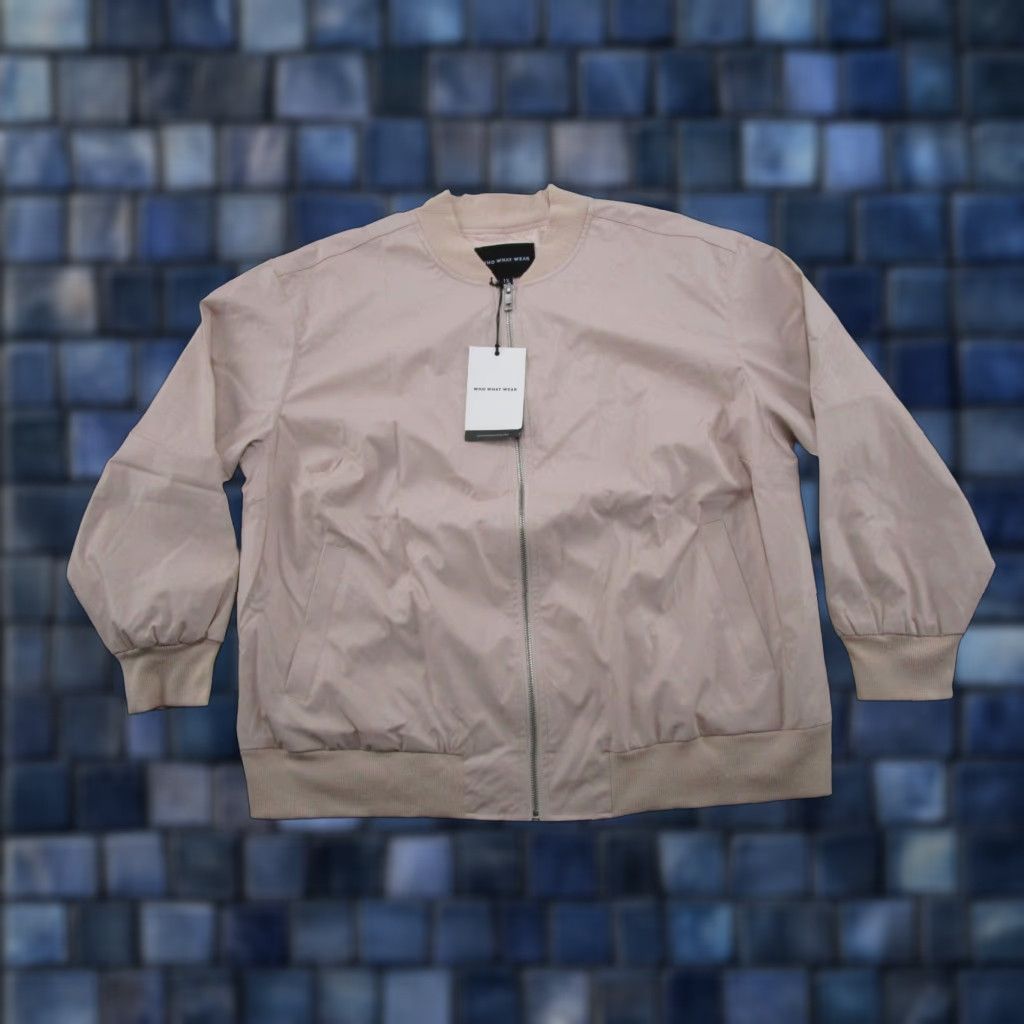 Vintage Who What Wear Bomber Jacket Women’s Faux Leather Pink 1X New Plus Size Short Sleeve? Size XL / US 12-14 / IT 48-50 - 1 Thumbnail
