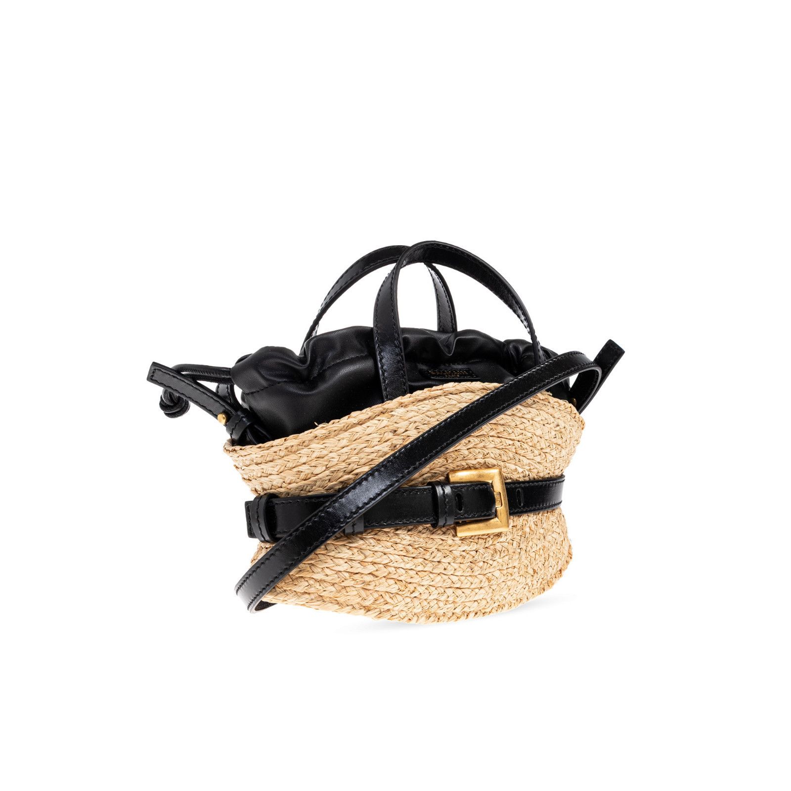 Balmain BALMAIN Mini Shuffle Beige Raffia & Leather New & Authentic Size ONE SIZE - 3 Thumbnail
