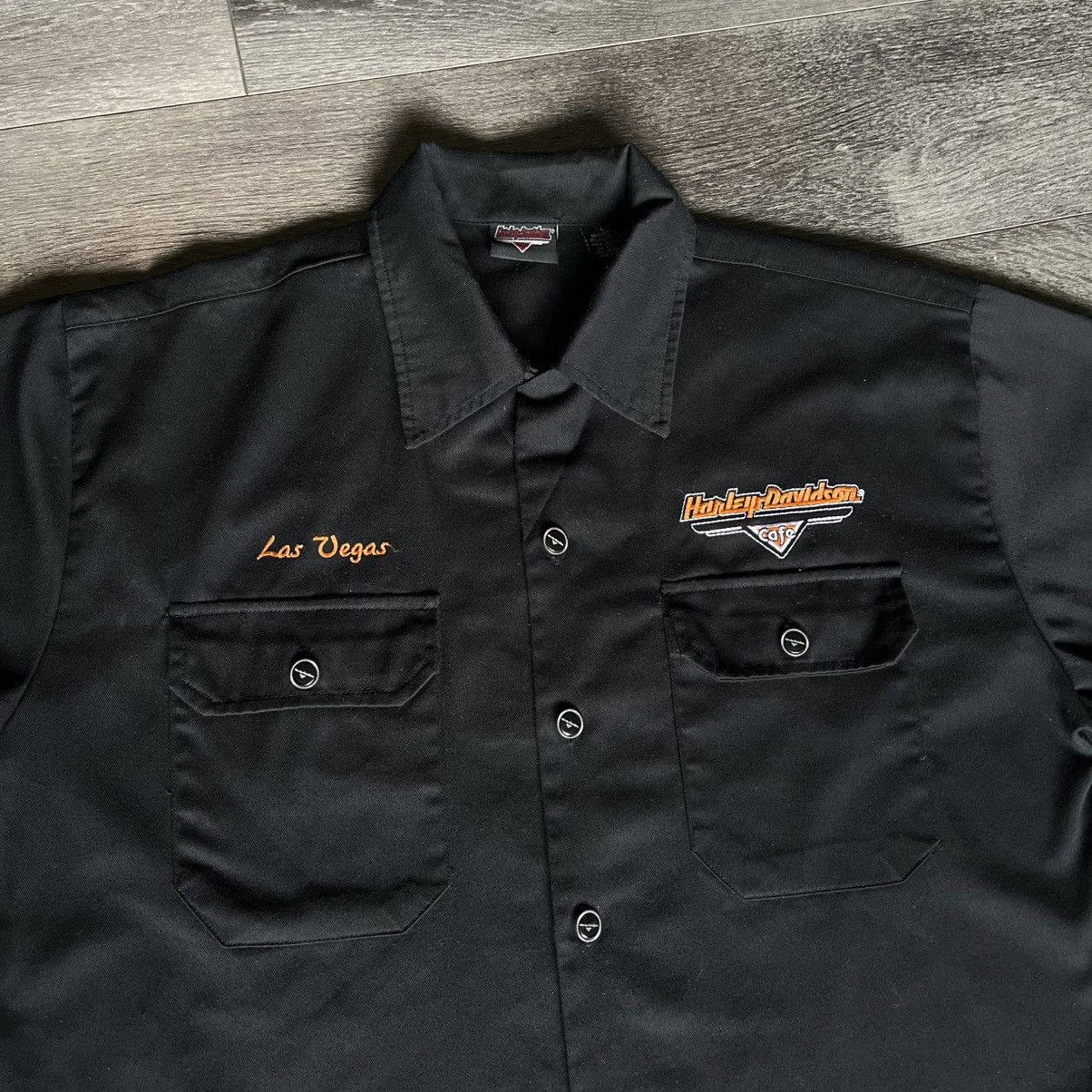 Harley Davidson Vintage Y2K Harley Davidson Cafe Las Vegas S/S Button Shirt Size US L / EU 52-54 / 3 - 5 Thumbnail