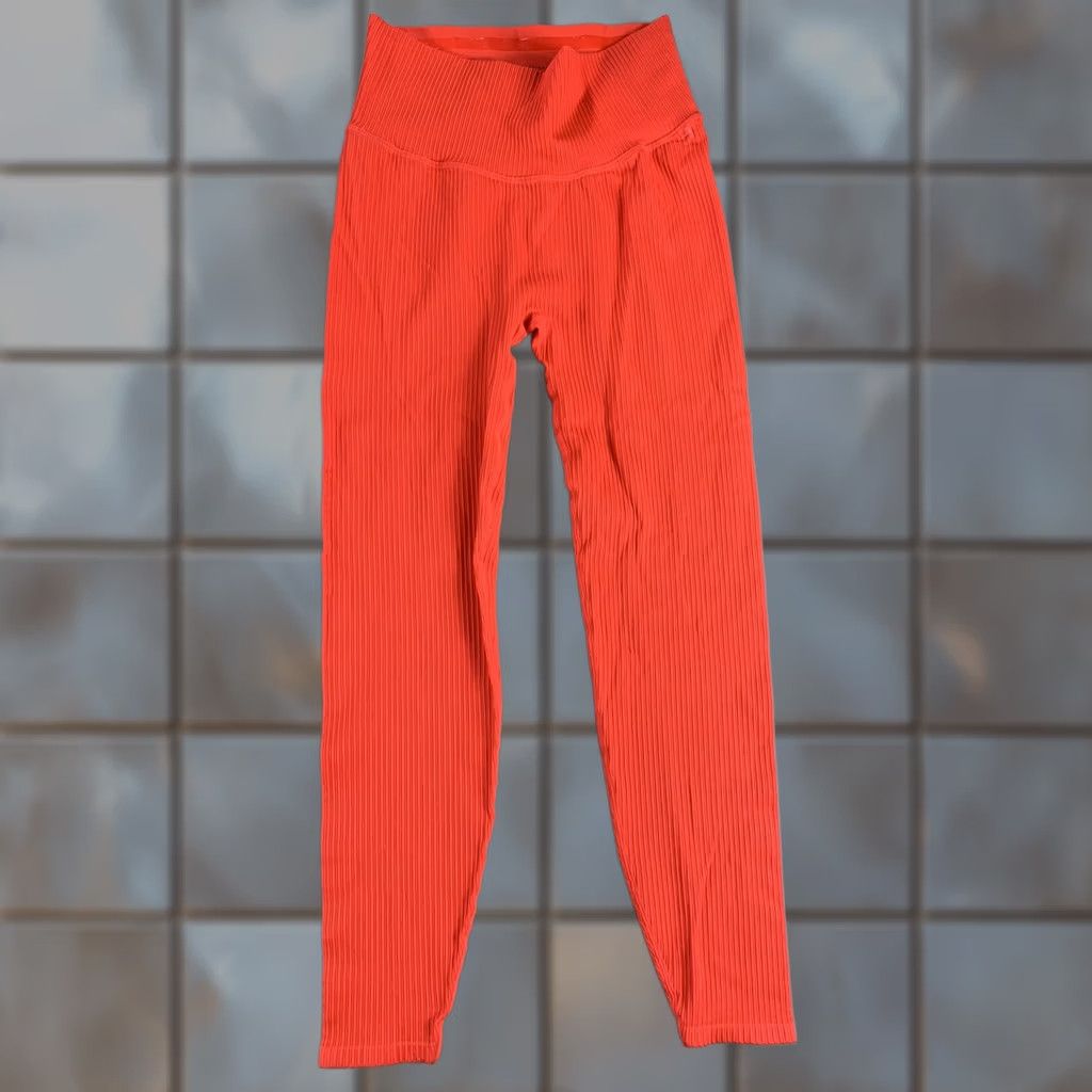 Good American GOOD AMERICAN Leggings WOMENS Size 1 or 2 NEON ORANGE BRIGHT RUNNING YOGA 24x23 Size 26" / US 2 / IT 38 - 1 Thumbnail