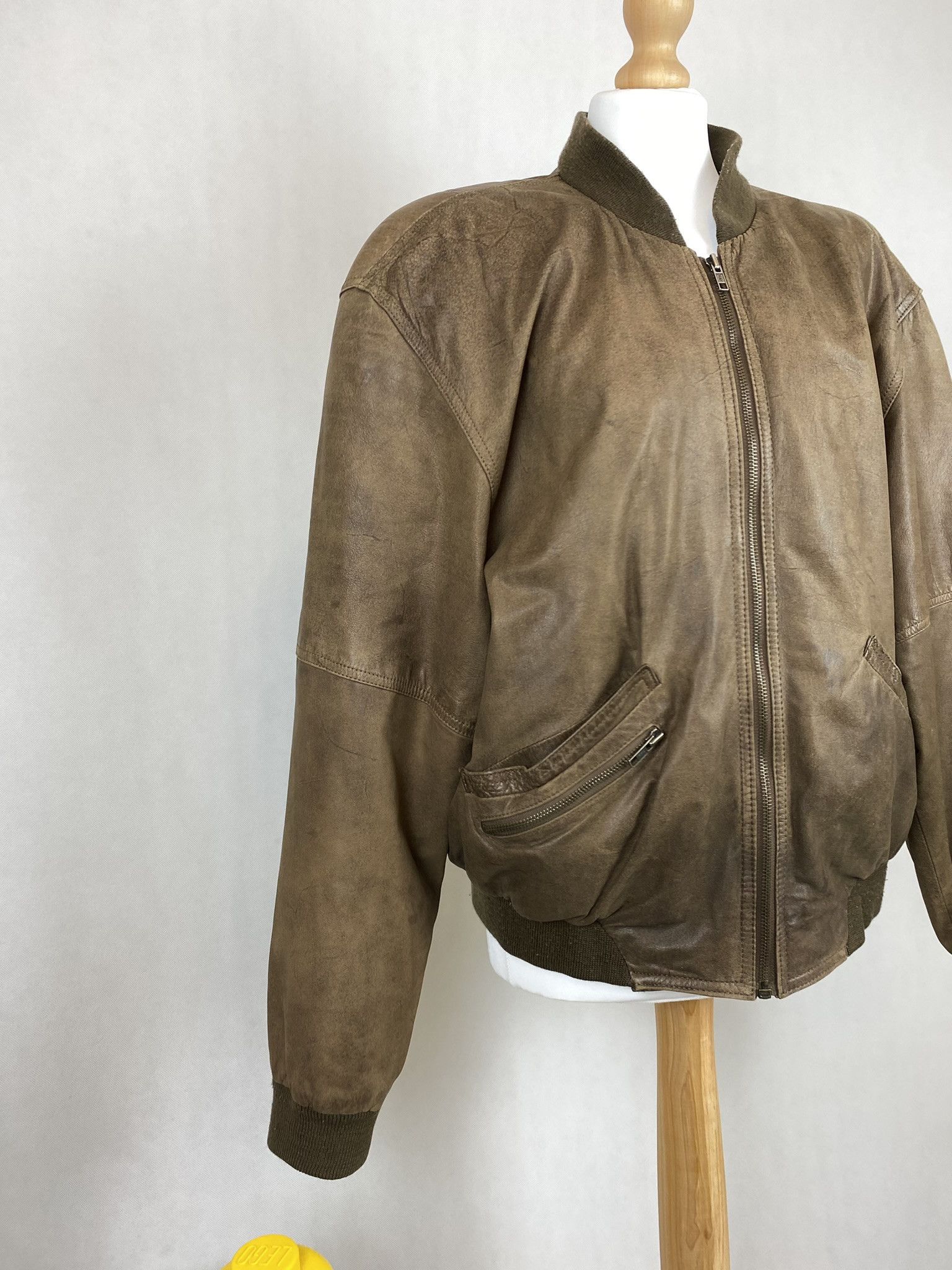 Genuine Leather × Vintage real leather bomber jacket oversize boxy fit rap hip hop Size US L / EU 52-54 / 3 - 10 Thumbnail