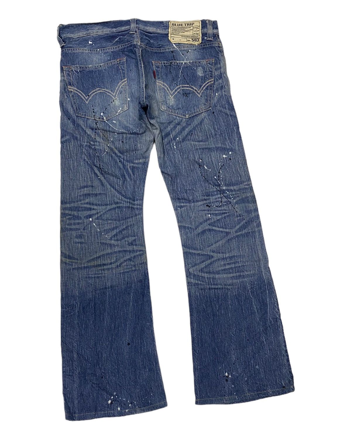 If Six Was Nine 🔥EDWIN 503 BLUE TRIP FLARE JEANS DISTRESSED DENIM Size US 36 / EU 52 - 5 Thumbnail