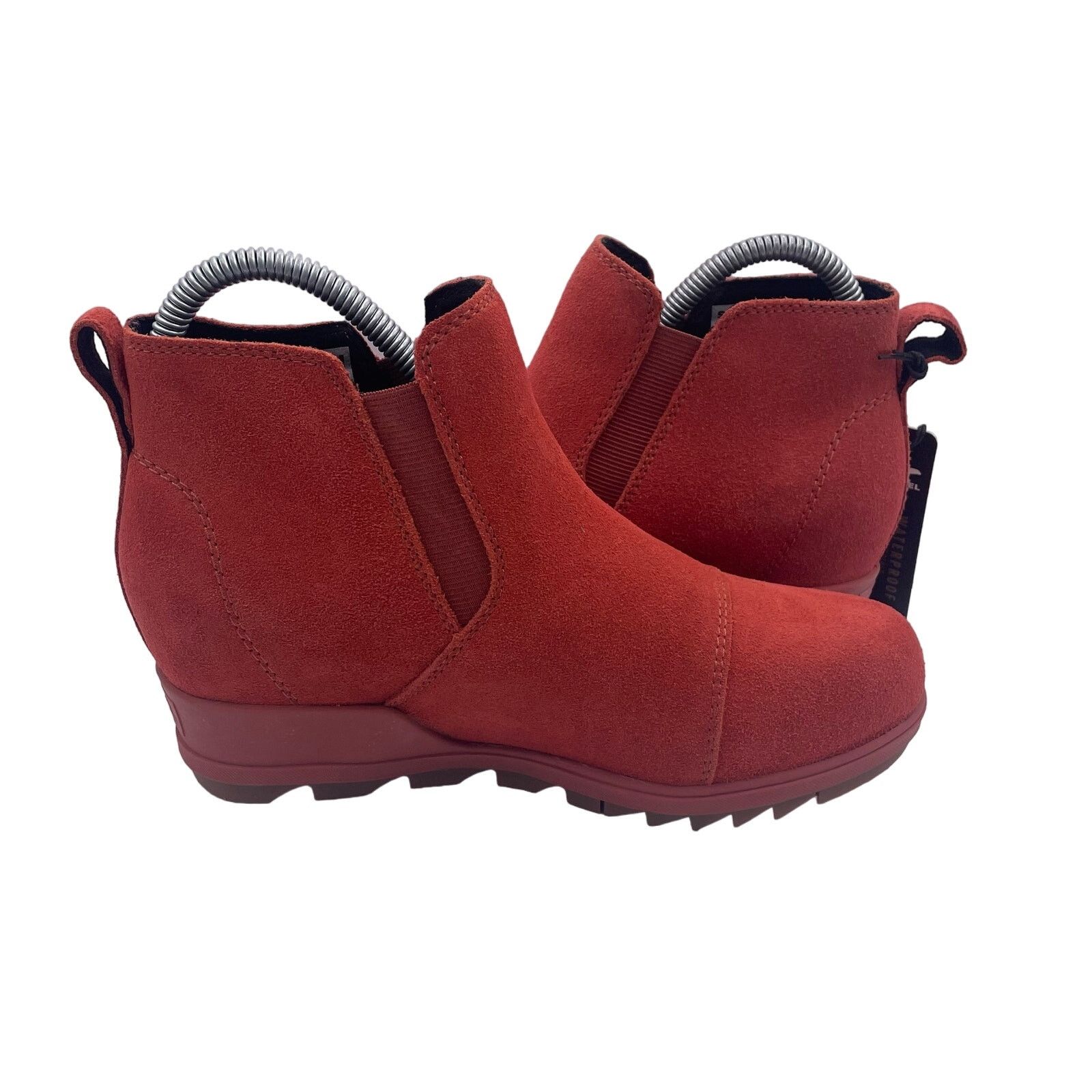 SOREL Sorel Evie Pull On Ankle Boots Suede Wedge Waterproof Red 7 Size US 7 / IT 37 - 5 Thumbnail