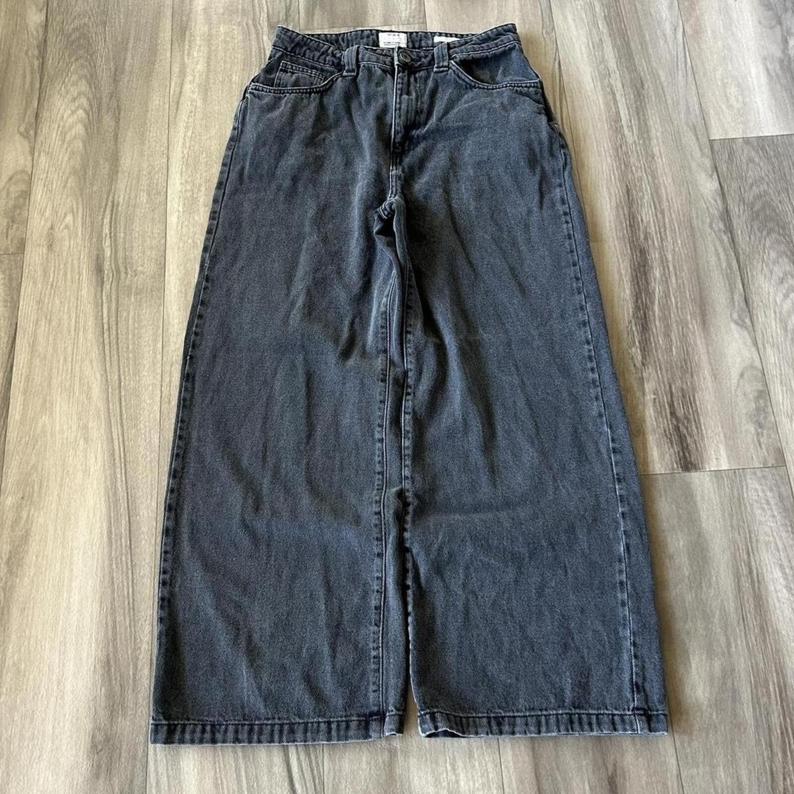 Cotton On Vintage Baggy Cotton On Black Denim Jeans Wide Leg size 28 Size 30" / US 8 / IT 44 - 2 Thumbnail