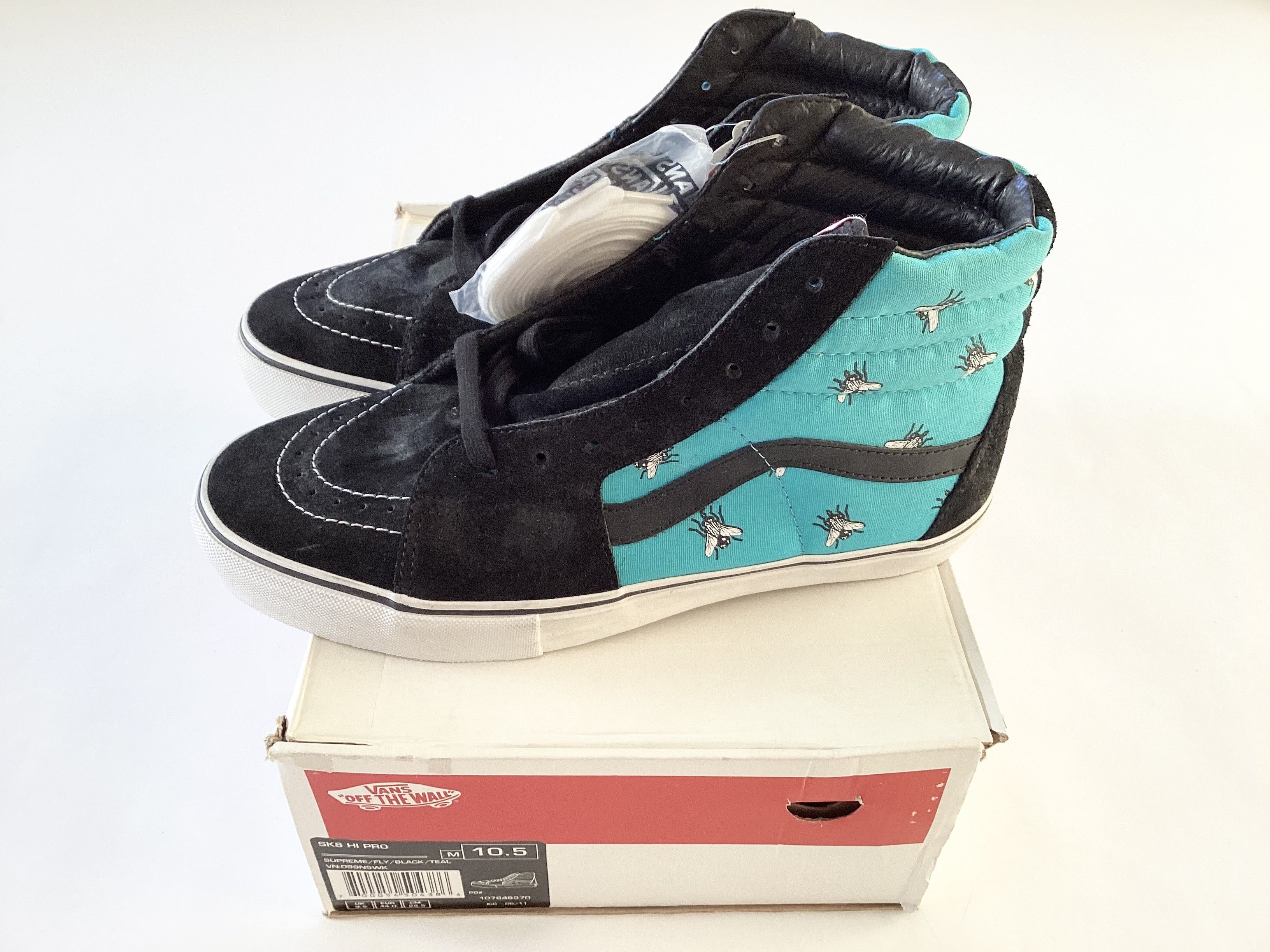 Vans (10.5)Supreme Vans Sk8-Hi Flies Blue 2011 Deadstock Size US 10.5 / EU 43-44 - 9 Thumbnail