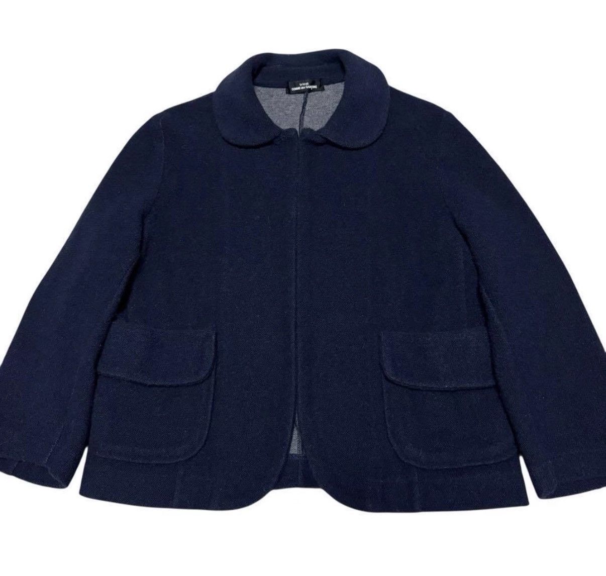 Comme des Garcons COMME des GARÇONS Navy Doll Collar Short Knit Cardigan K23 Size S / US 4 / IT 40 - 1 Thumbnail