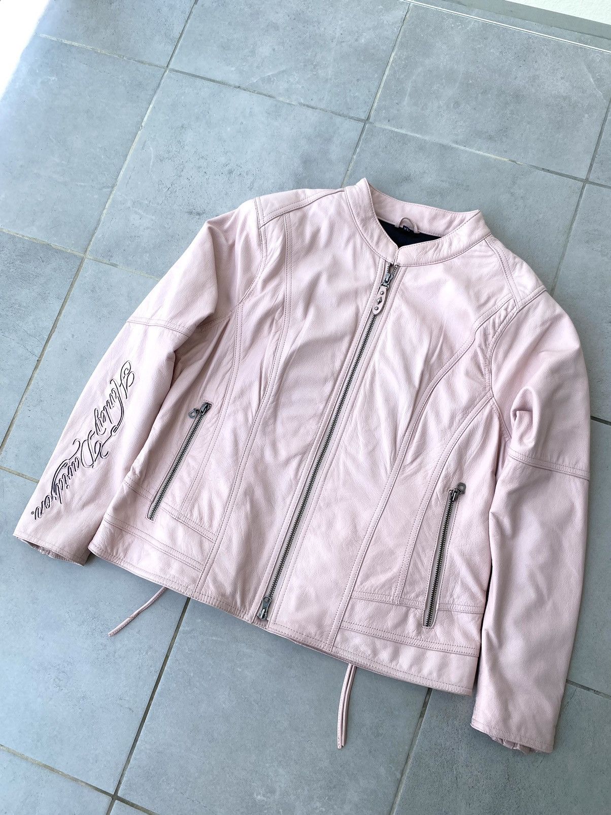 Harley Davidson Womens Pink Leather Jacket Harley Davidson Size XL / US 12-14 / IT 48-50 - 5 Thumbnail