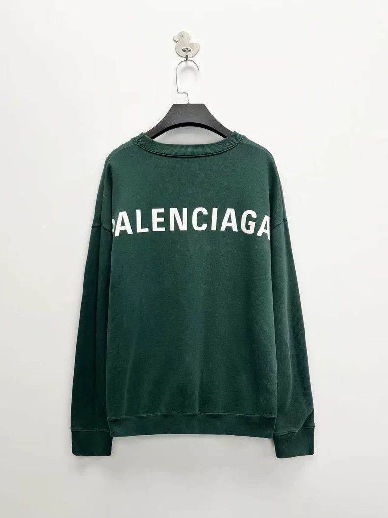 Balenciaga Balenciaga Dark green sweater with old letters logo on the Size US L / EU 52-54 / 3 - 1 Thumbnail