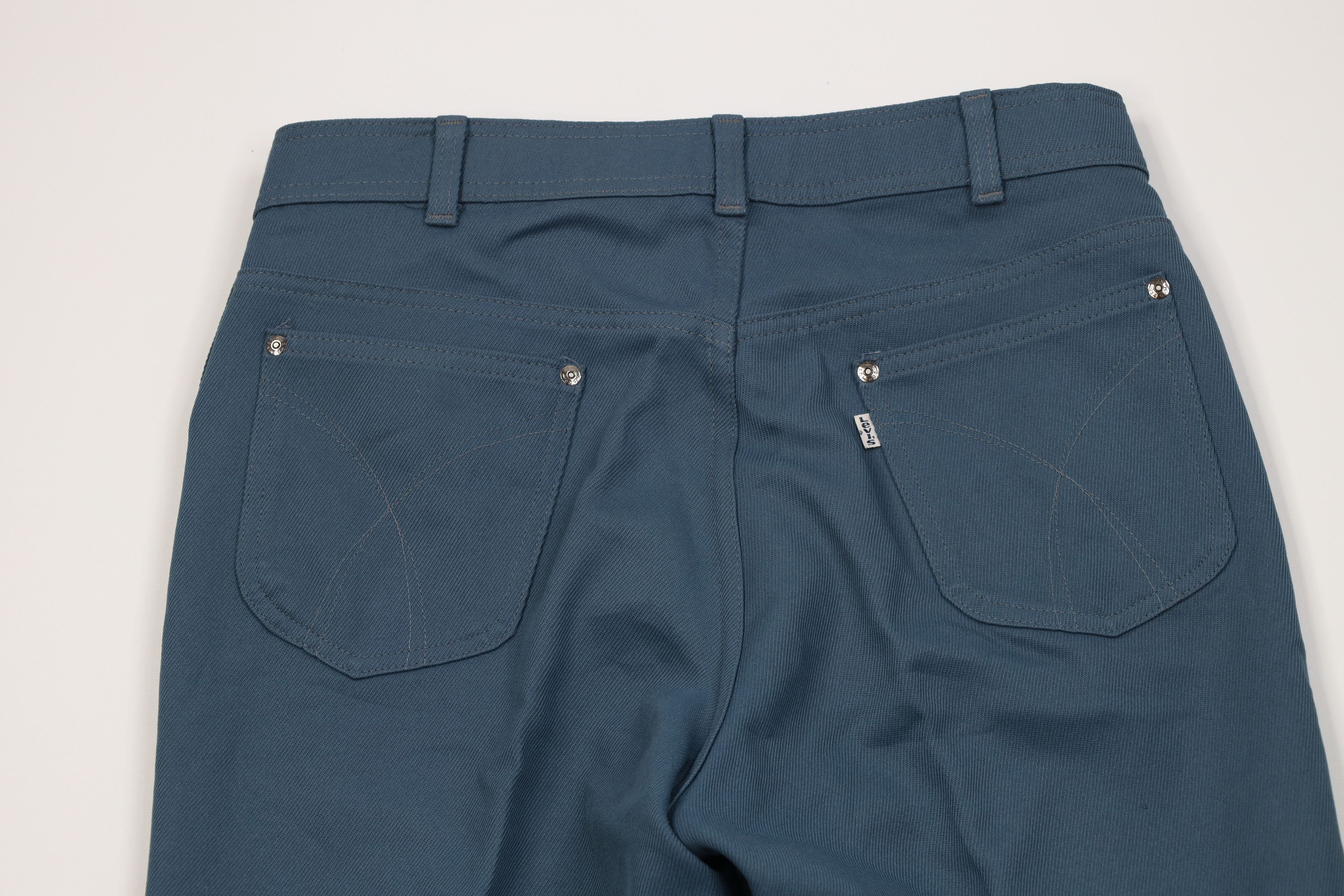 Levi's Vintage 70s Levis Knit Wide Leg Bell Bottoms Pants Blue USA Size US 32 / EU 48 - 13 Thumbnail