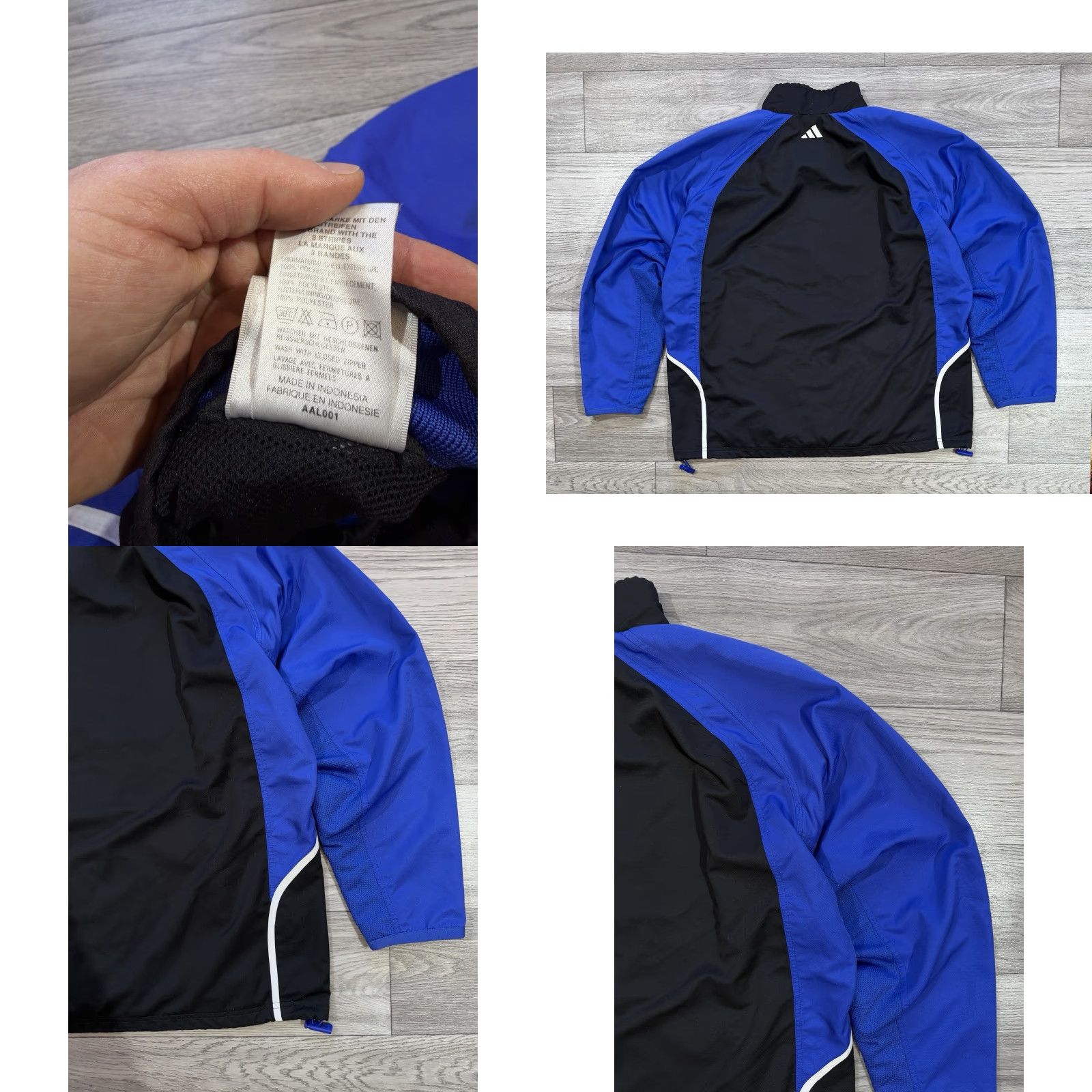 Adidas VINTAGE adidas Track Jacket Men's 46/48 Full Zip Black/Blue 2000s Training JC79 Size US S / EU 44-46 / 1 - 9 Thumbnail