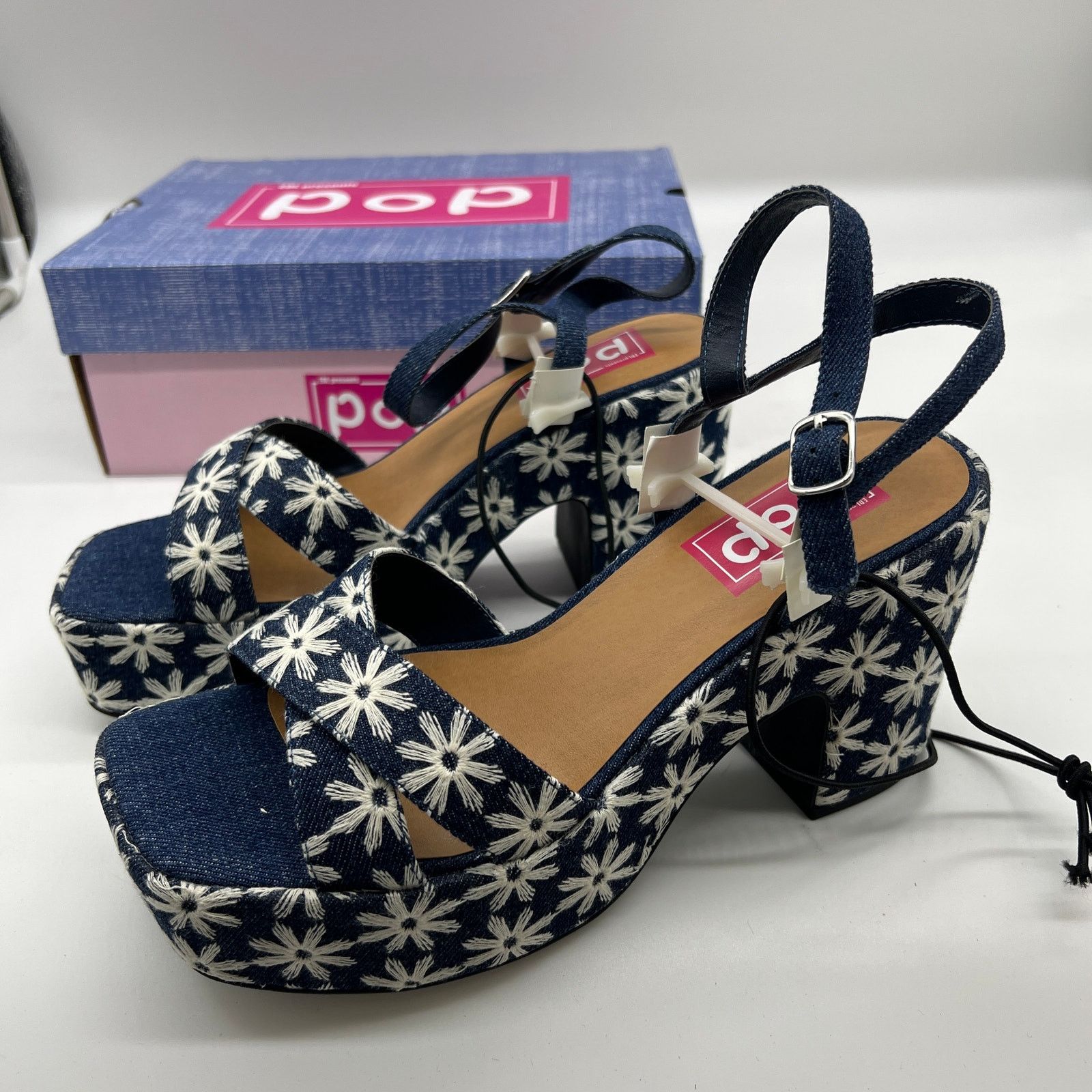 Other Pop Womens Grandiose Heeled Sandals Blue White Size 9M Size US 9 / IT 39 - 5 Thumbnail