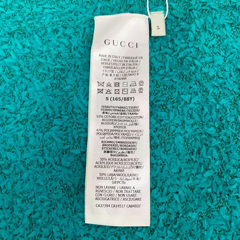 Gucci Gucci Blue cotton round-neck short-sleeved tweed knitted sw Size S / US 4 / IT 40 - 6 Thumbnail