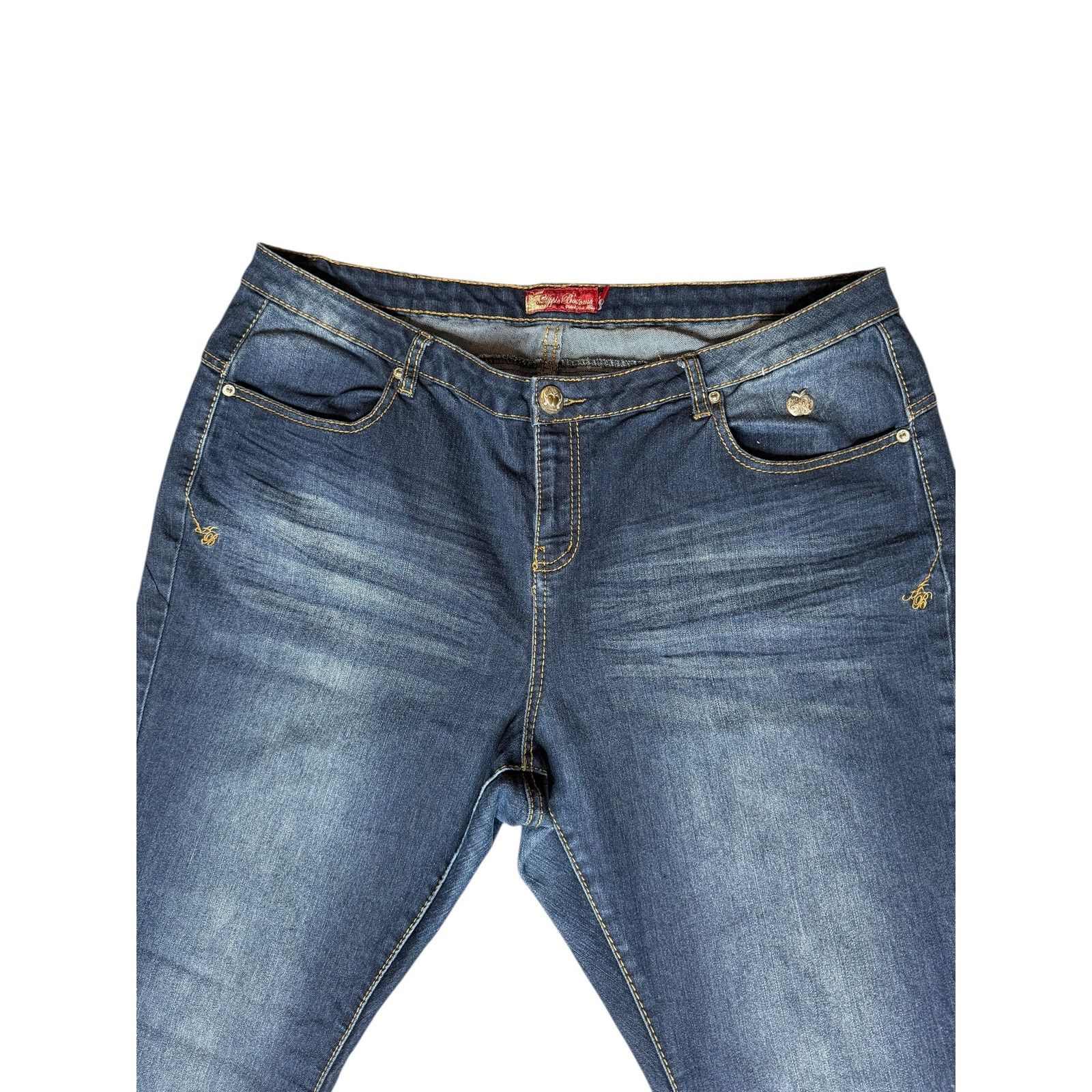 Apple × Vintage Vintage Y2k Apple Bottoms Embroidered Jeans Plus Size 22 Size 22" - 3 Thumbnail