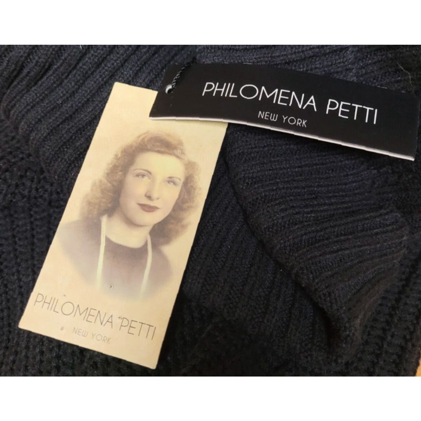 Vintage Womens Philomena Petti Pullover Sweater XL Black Turtleneck Knit Cotton Blend NWT Shirt Womens Size XL / US 12-14 / IT 48-50 - 4 Thumbnail