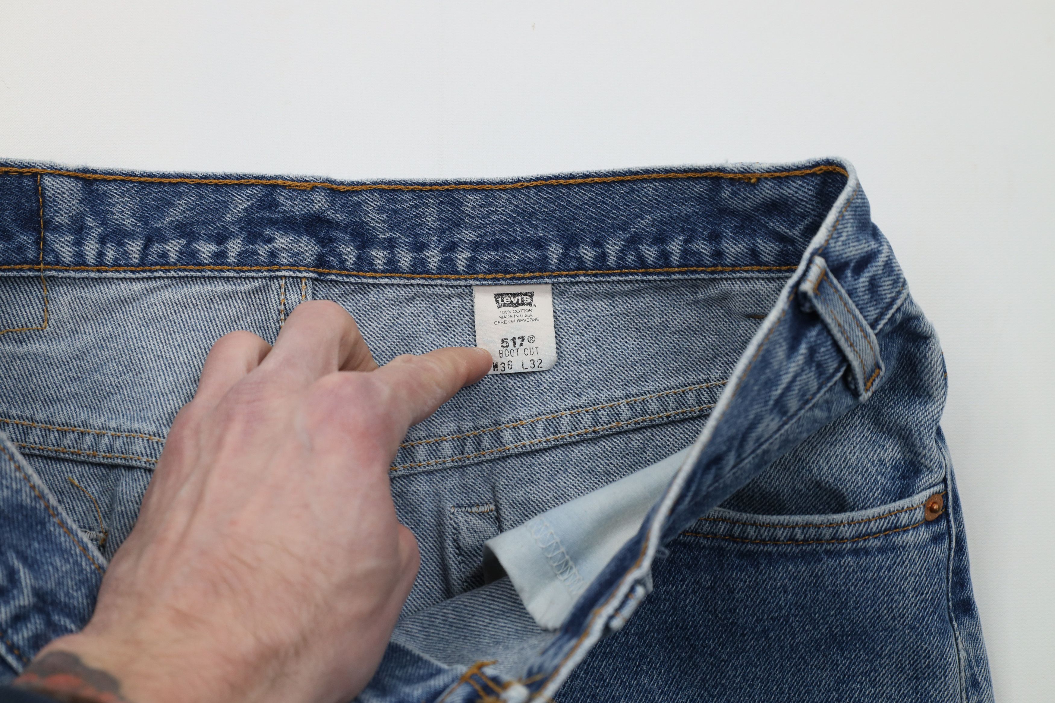 Levi's Vintage Y2K Levis 517 Flared Bootcut Denim Jeans Blue USA Size US 36 / EU 52 - 10 Thumbnail