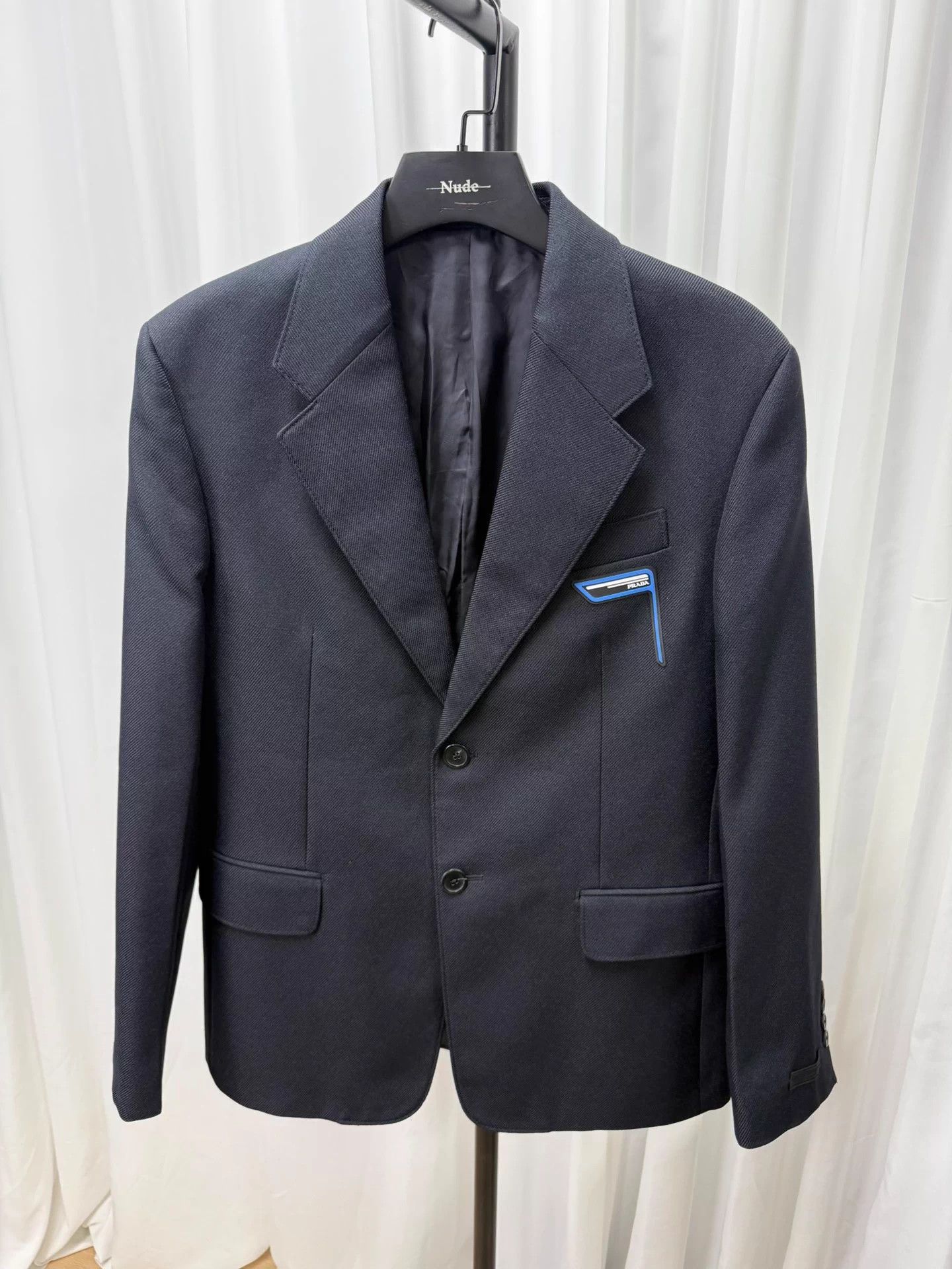 Prada PRADA Geometric Logo Appliqué Wool Suit Size US M / EU 48-50 / 2 - 1 Thumbnail