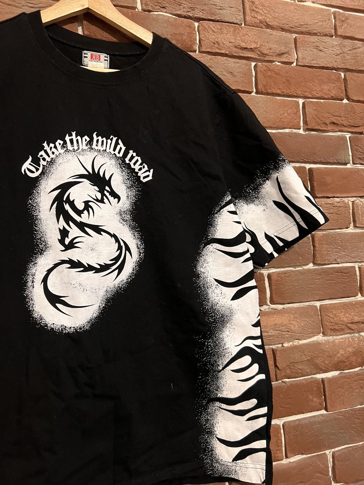 Tribal Streetwear Vintage Y2k 00s Tribal Rave Rock Metal Dragon Flames Tee Size US L / EU 52-54 / 3 - 4 Thumbnail