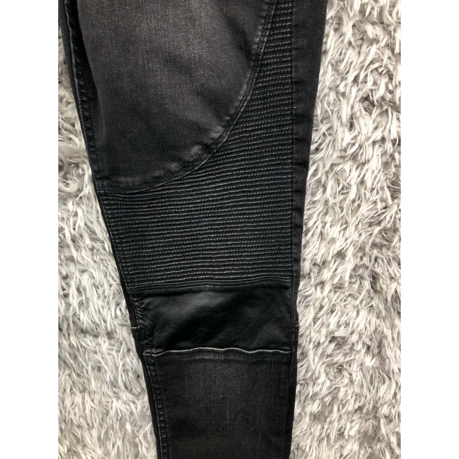 Vintage VIGOSS Jeans Skinny Biker Mens 30x28 Dark Black Denim Mid Rise 5-Pocket Style Comfort Pockets Mens Biker Theme 90s? Size US 30 / EU 46 - 6 Thumbnail