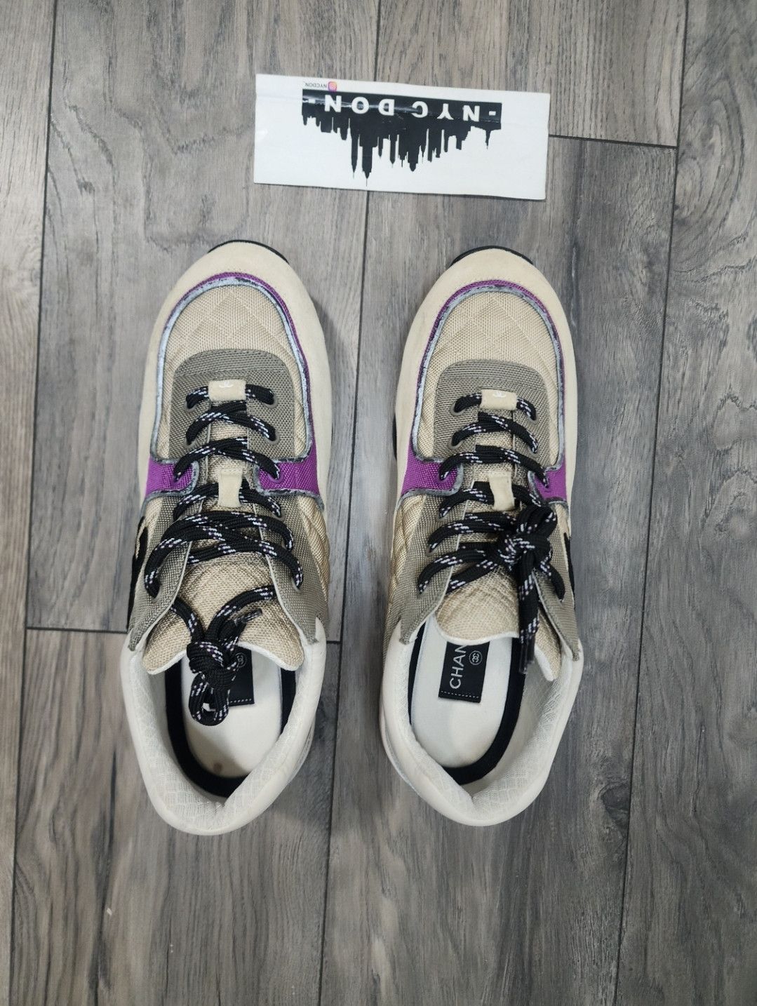 Chanel Dm Best offer today Chanel CC Trainer Low Tan Purple Size US 13 / EU 46 - 9 Thumbnail