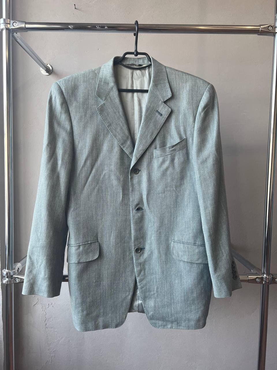 Celine 80/90’s CELINE HOMME RARE GREY MENS LINEN BLAZER JACKET 48 Size US L / EU 52-54 / 3 - 2 Thumbnail