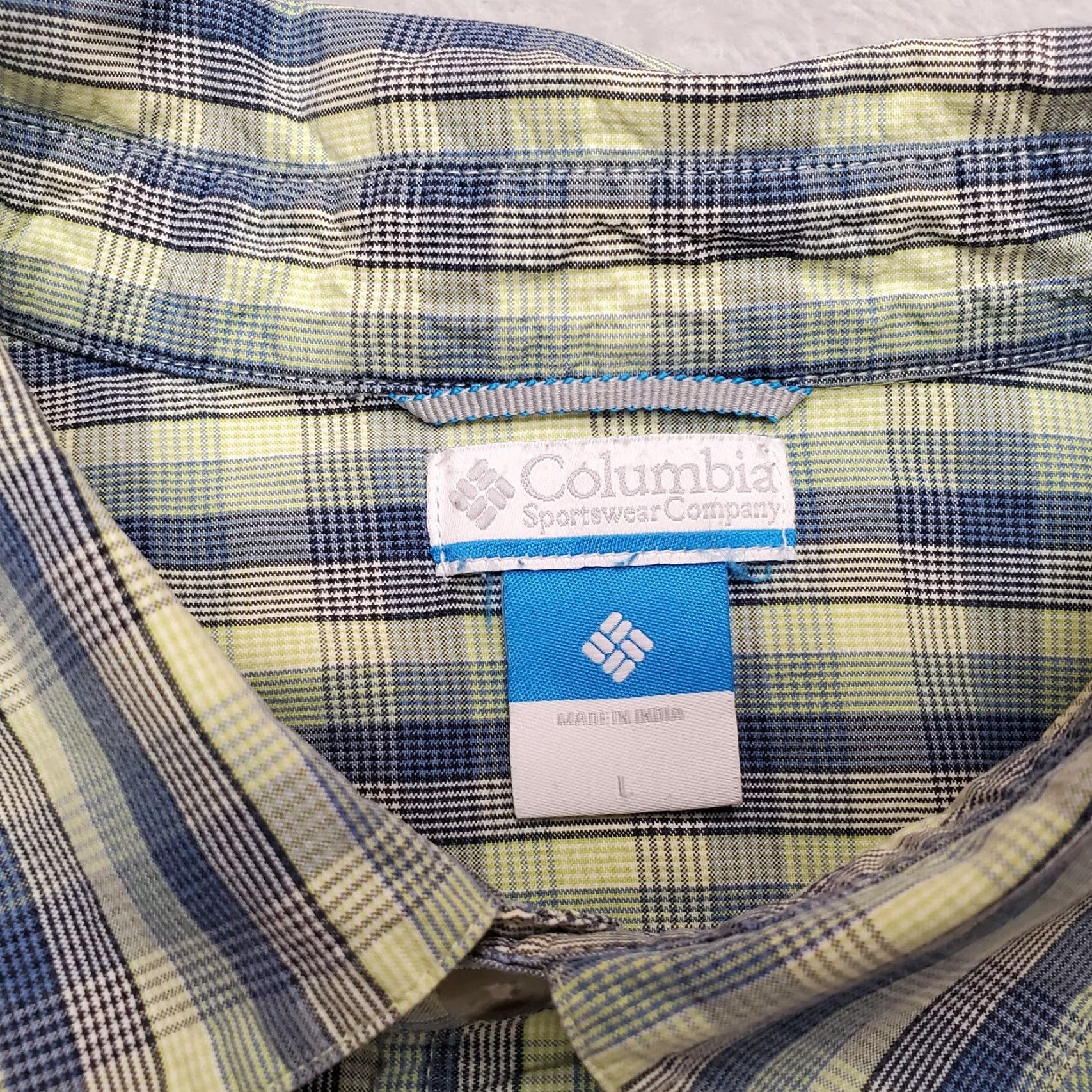 Vintage Columbia Shirt Mens Large Green Plaid Short Sleeve Cotton Hiking Outdoor Button-Up Size US L / EU 52-54 / 3 - 4 Thumbnail