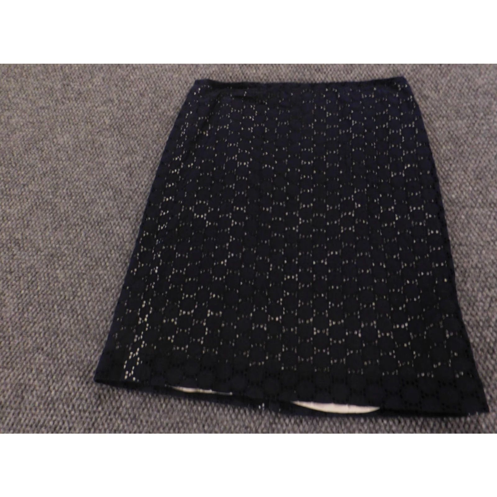 Loft LOFT Skirt A-Line Short Polka Dot Lined Zip Women 6 Blue Red Cotton Knit Pattern Polka Dot Casual Vintage No Size 28" / US 6 / IT 42 - 2 Thumbnail