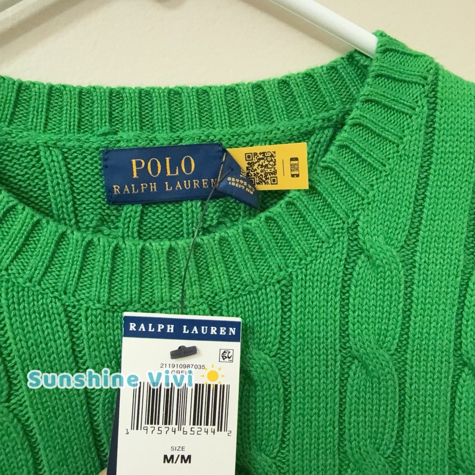 Polo Ralph Lauren NWT Polo Ralph Lauren Woman Cotton Sweater Green medium Size M / US 6-8 / IT 42-44 - 3 Thumbnail