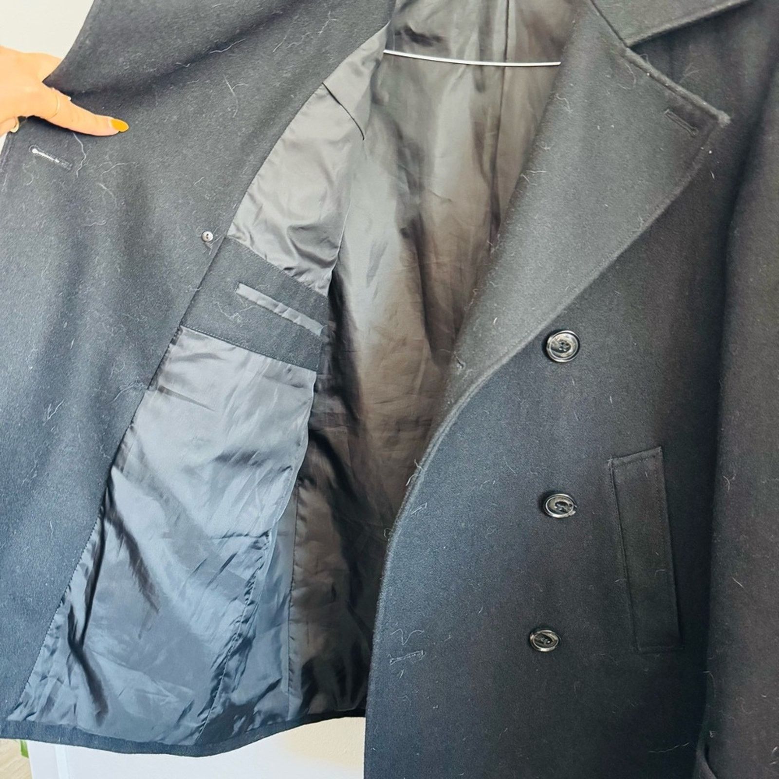 Perry Ellis PERRY ELLIS $328 Black Wool Pea Coat Button Outer Jacket S Size US S / EU 44-46 / 1 - 11 Thumbnail
