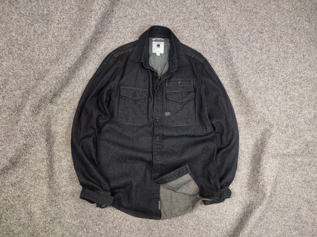 G-Star G Star Raw Cpo Slim Dark Blue Denim Shirt Overshirt Pocket Size US S / EU 44-46 / 1 - 1 Thumbnail