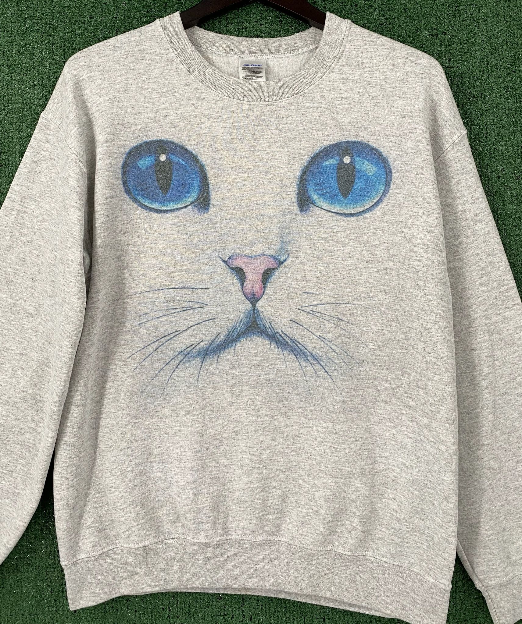 Gildan 90’s Cat Kitten Face Sweatshirt Women’s Size Medium Size M / US 6-8 / IT 42-44 - 9 Thumbnail