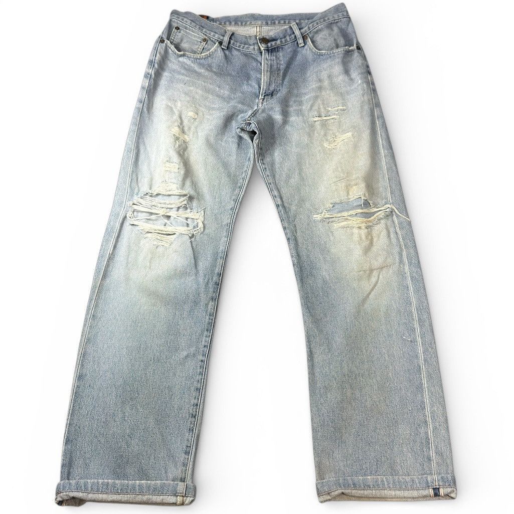 Japanese Brand Vintage Japanese Edwin 505xx Selvedge Thrashed Faded Jean Size US 34 / EU 50 - 1 Thumbnail
