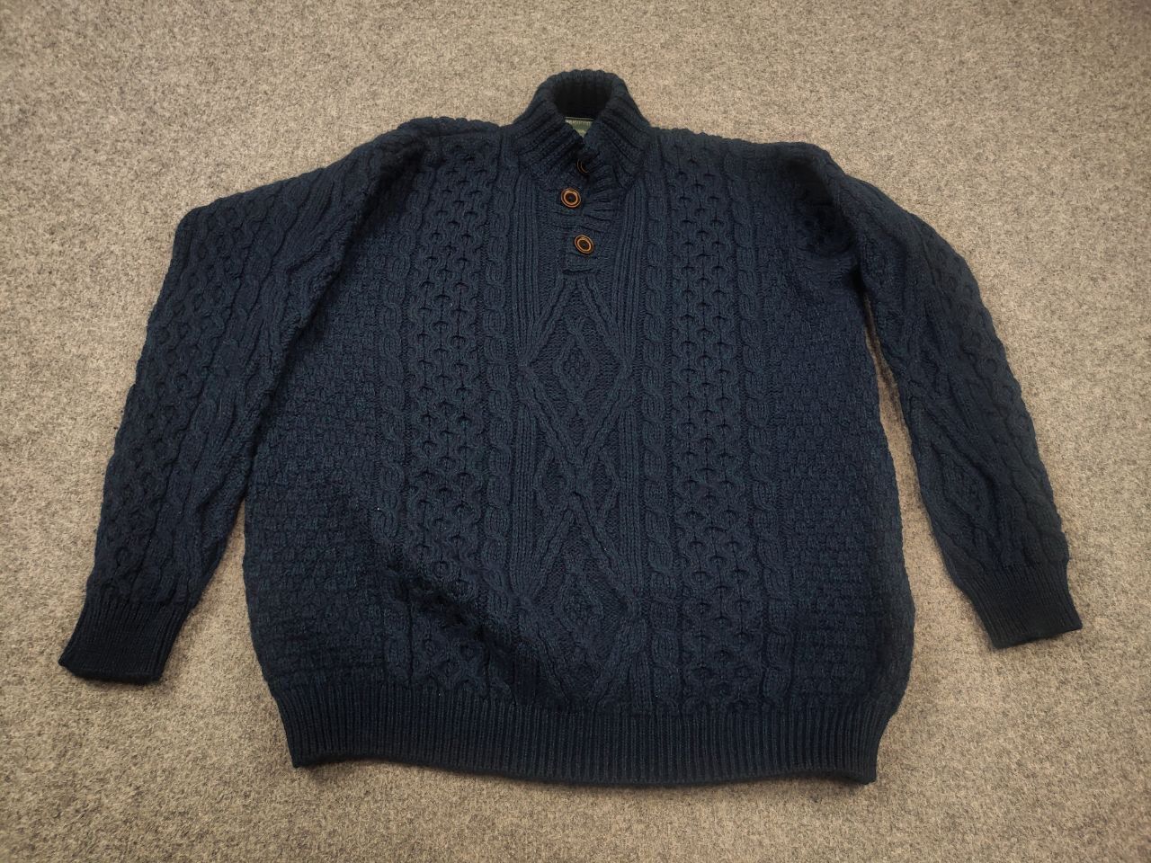 Carraig Donn Vintage Carraig Donn cable Blue Fisherman Sweater Button Size US L / EU 52-54 / 3 - 3 Thumbnail