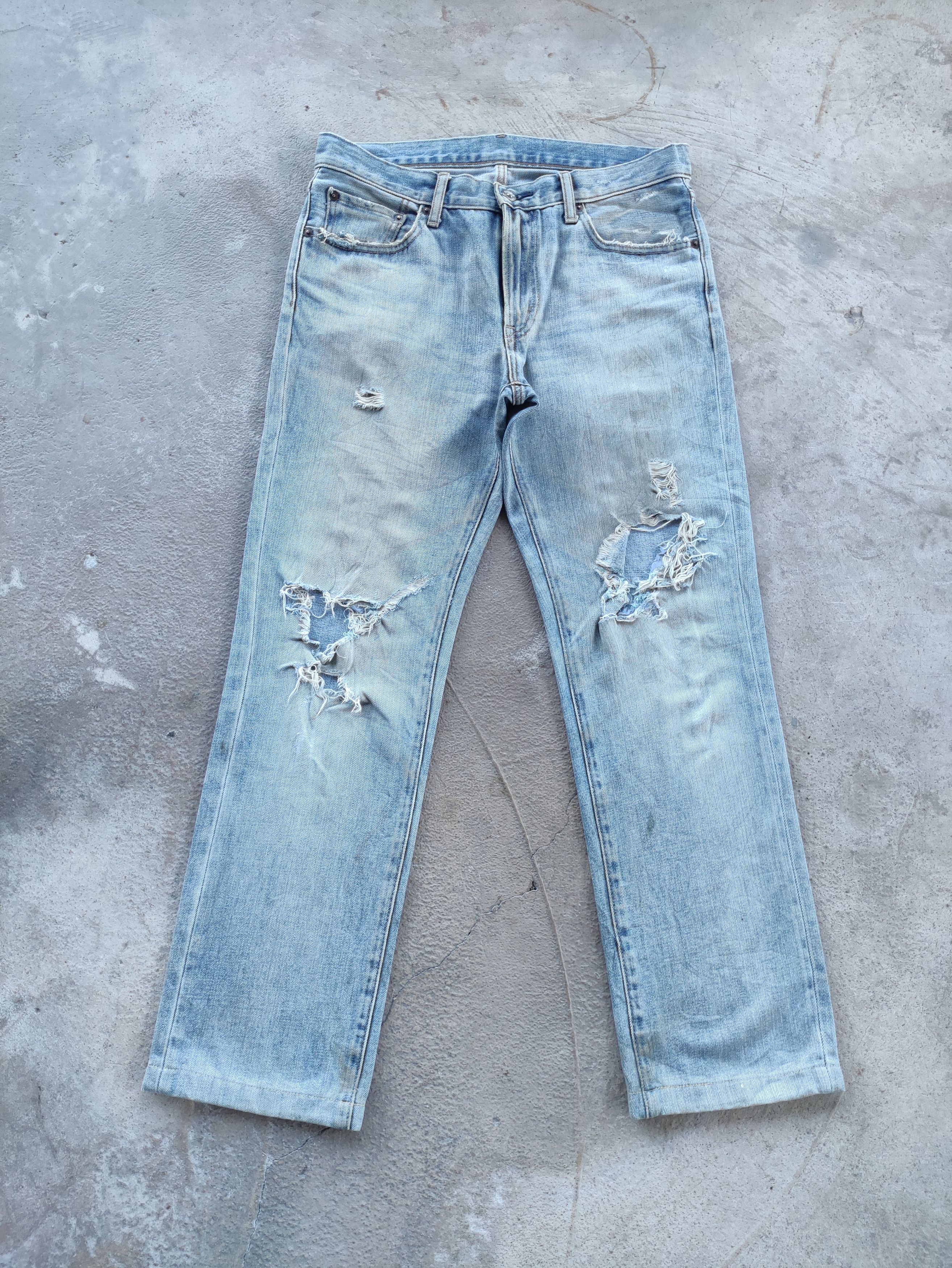 Japanese Brand Vintage Japanese Jean Distressed Faded Denim Size US 34 / EU 50 - 1 Thumbnail