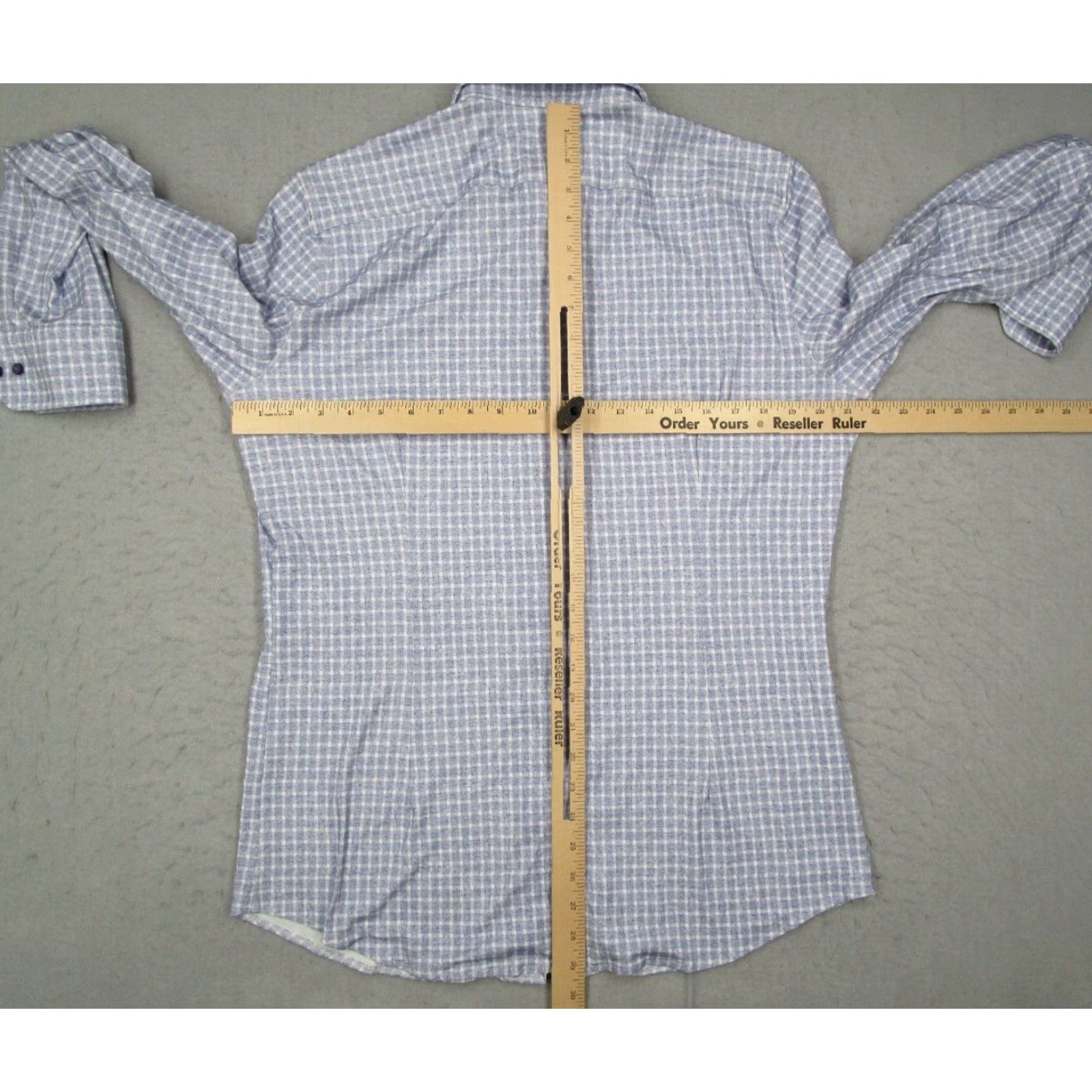 Vintage Emanuel Berg Blue Check Mens Dress Shirt Medium 16 Modern Fit Long Sleeve Button Up Size US M / EU 48-50 / 2 - 6 Thumbnail