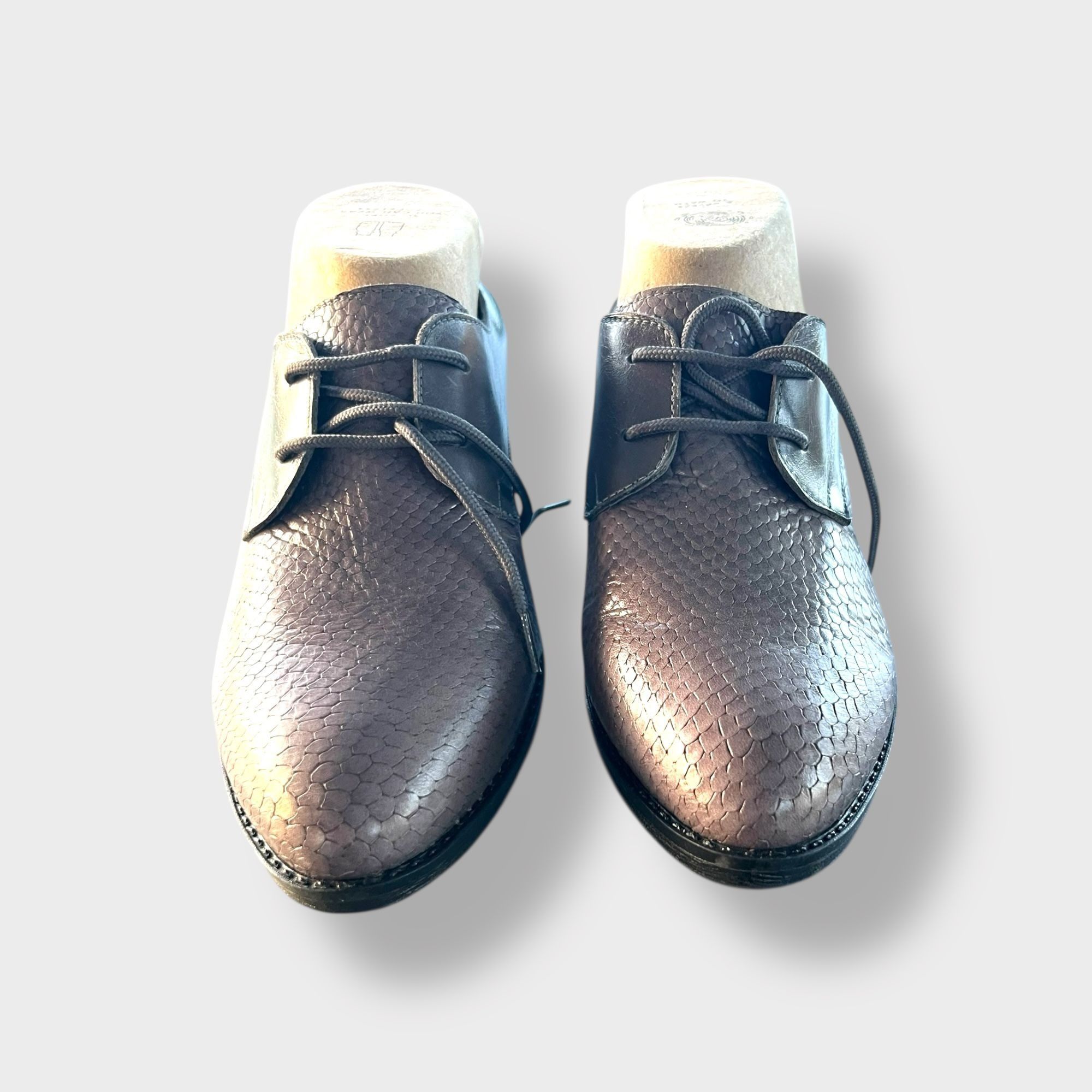 Dansko Womens Lace-Up Oxford Shoes With Faux Snakeskin Pattern & Fa Size US 7.5 / IT 37.5 - 2 Thumbnail