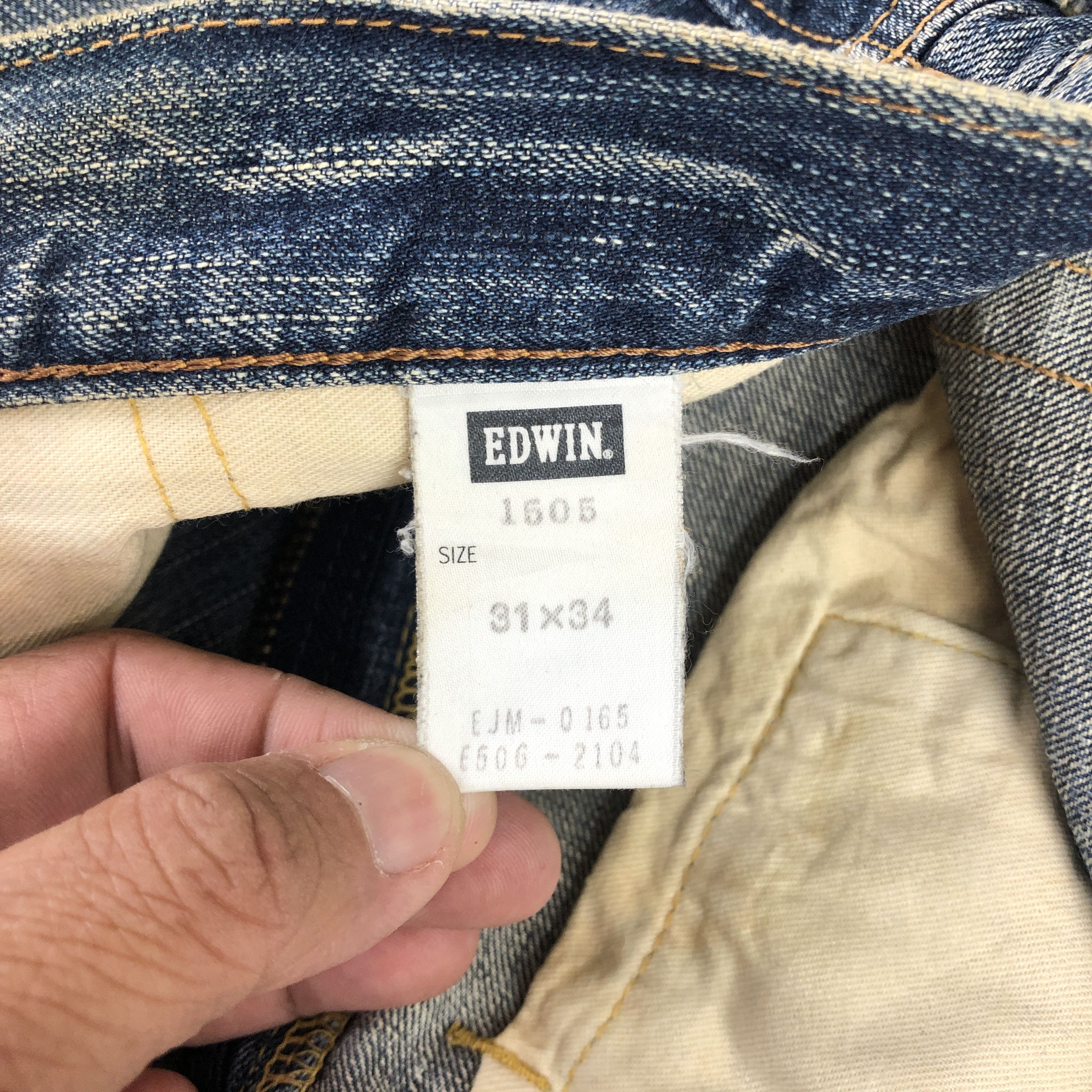 Japanese Brand Vintage 90s Edwin 505z Selvedge Mud Wash Jeans Redline Denim Size US 30 / EU 46 - 8 Thumbnail