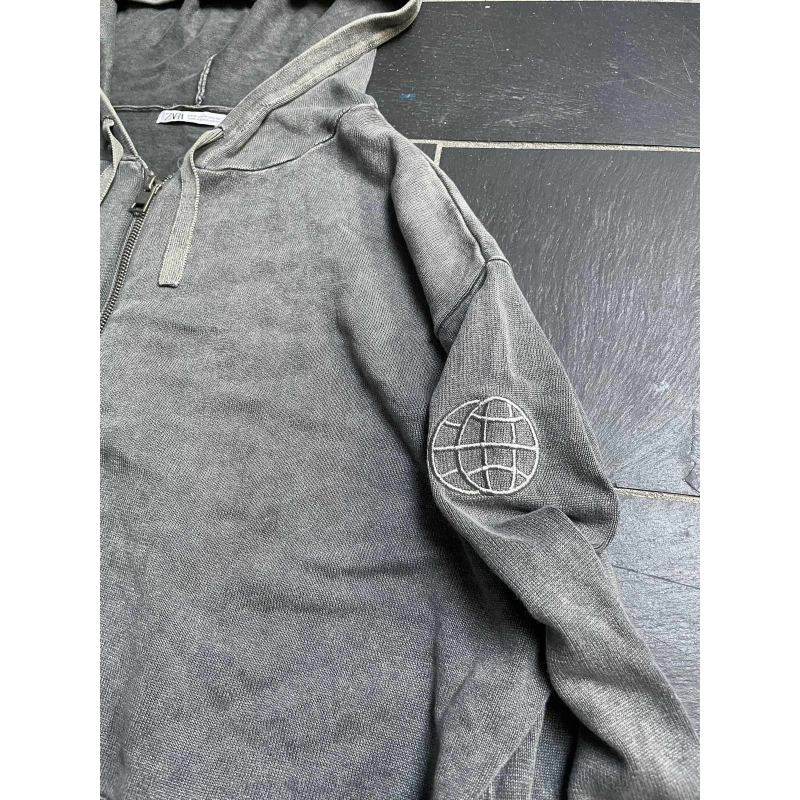 Zara Zara Washed Grey Mens Zip Up Hoodie Size US M / EU 48-50 / 2 - 3 Thumbnail