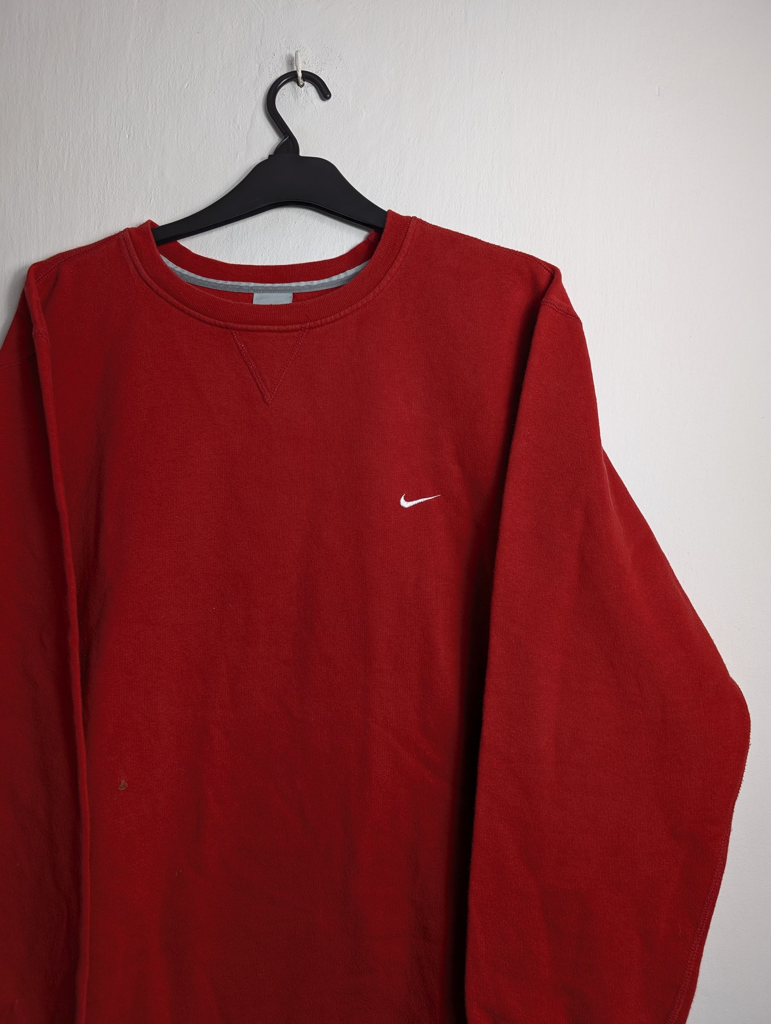 Nike × Vintage Vintage Nike Red Sweatshirt 00s y2k retro Swoosh Size US XL / EU 56 / 4 - 2 Thumbnail