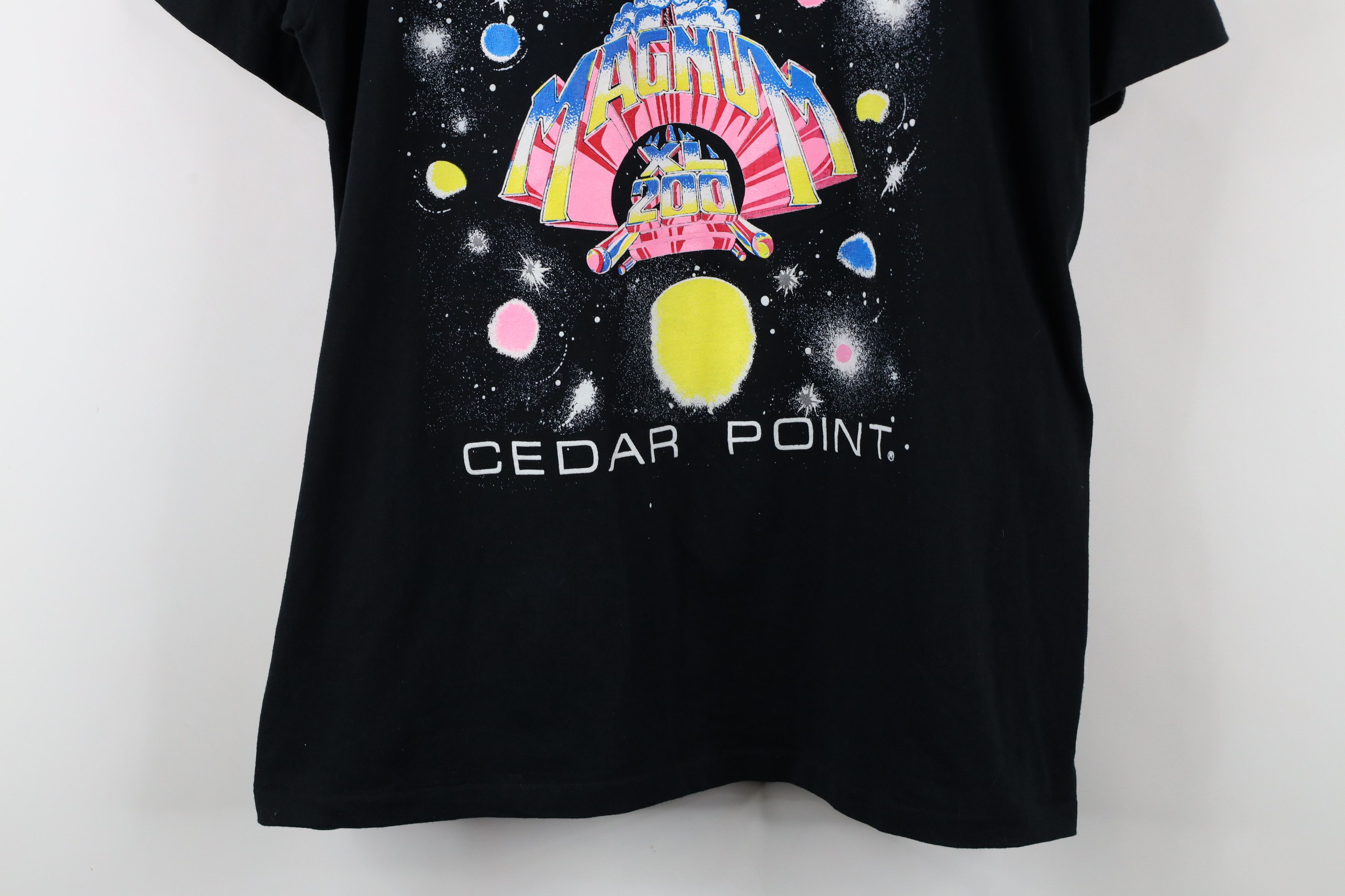Vintage Vintage 90s Magnum XL 200 Roller Coaster T-Shirt Black USA Size US XL / EU 56 / 4 - 3 Thumbnail