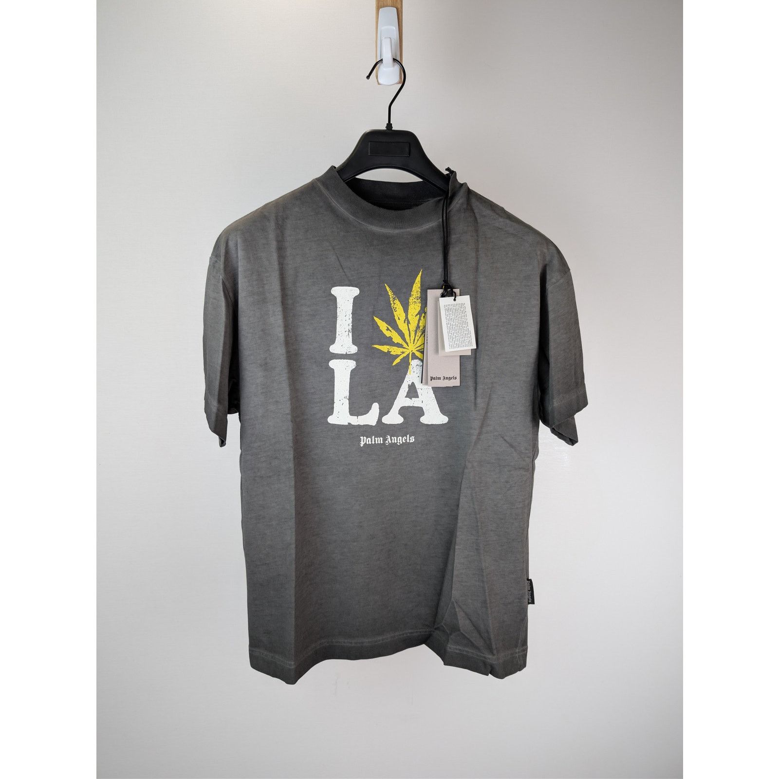 Palm Angels o1rshd1 Los Angeles Garment Dyed Sprayed T-Shirt in Black Size US S / EU 44-46 / 1 - 2 Thumbnail