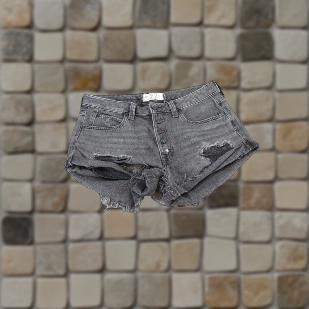 Free People Free People Shorts Womens 27 Gray Denim Button Fly Cut-Offs - Bohemian Festival Casual Party/Cocktail Travel Womens Size 27" / US 4 / IT 40 - 1 Thumbnail