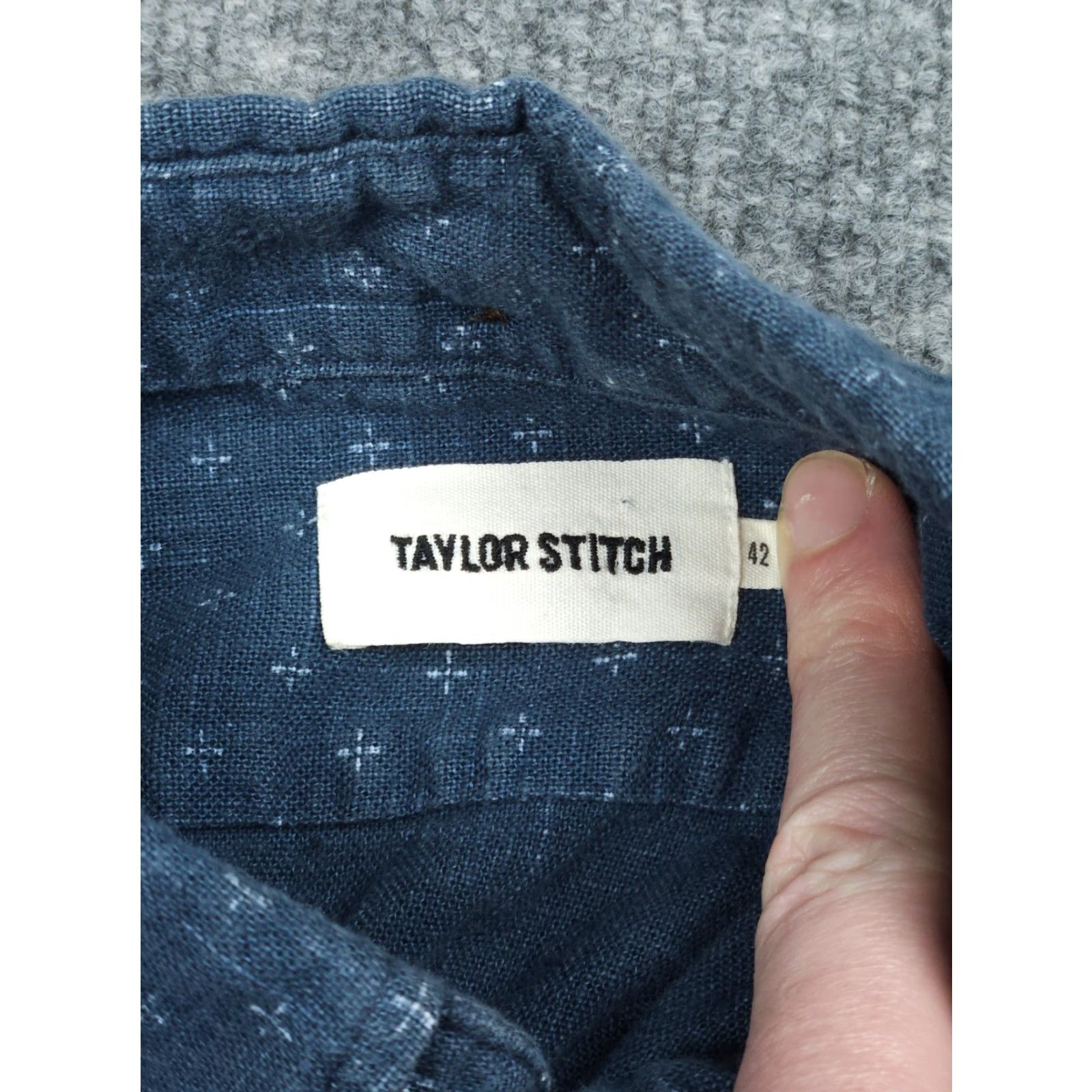 Taylor Stitch Taylor Stitch Flannel Shirt Men's 42 Blue Geometric AOP Button Up Mid-Weight Size US XL / EU 56 / 4 - 5 Thumbnail